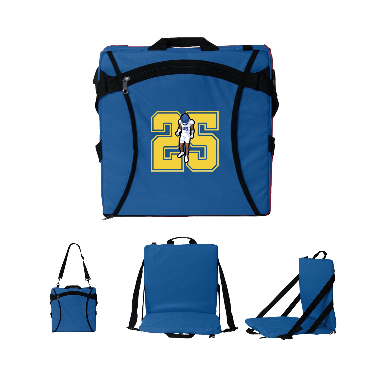 Folding Stadium Seat — Number in Royal