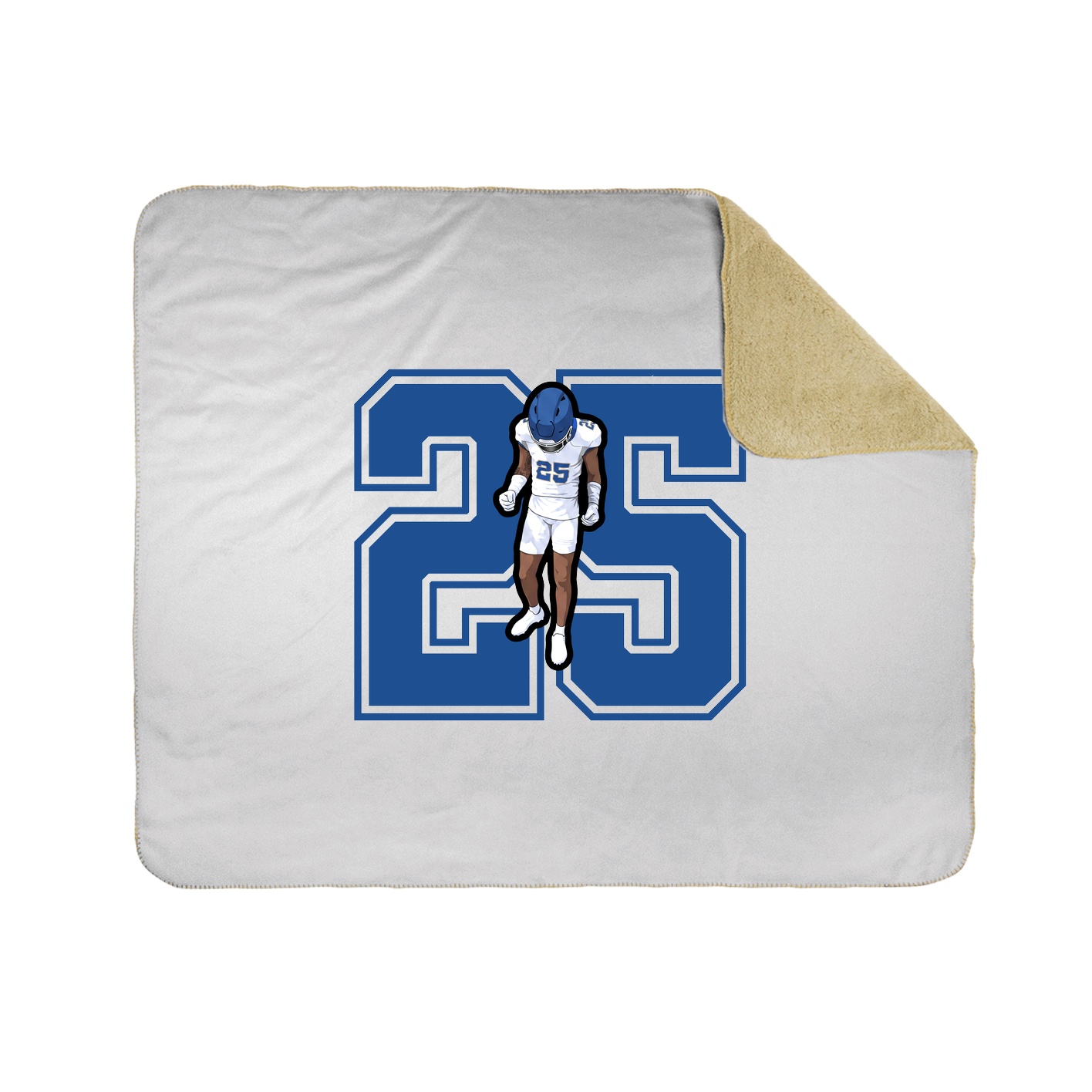Throw Blanket — Number in White