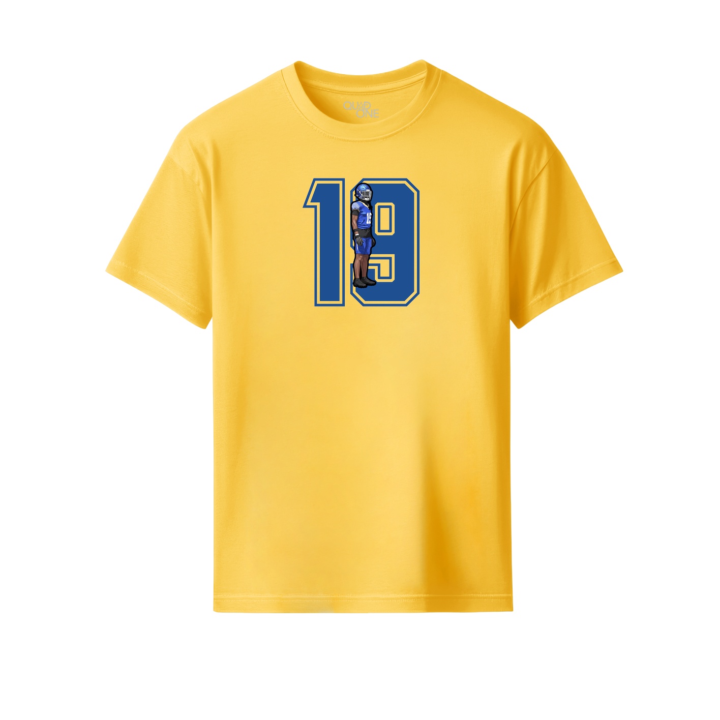 Youth Tee — Number in Yellow