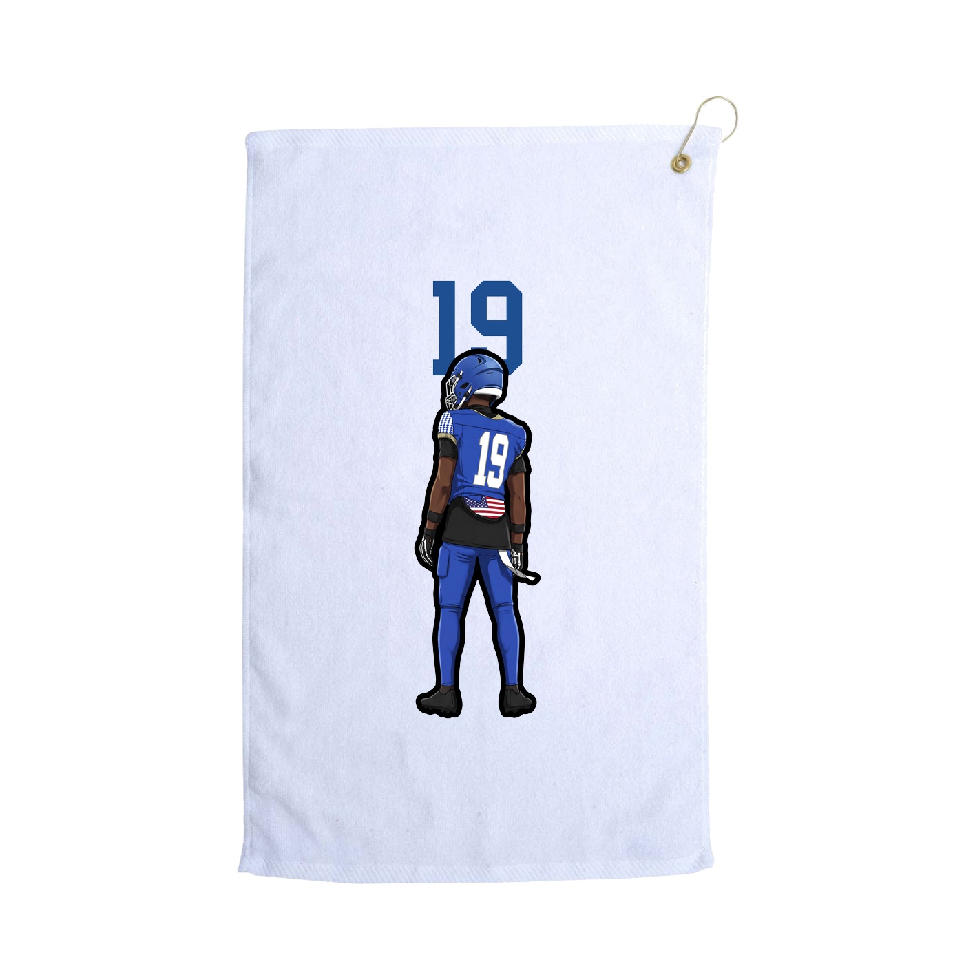 Golf Towel — Number Top in White