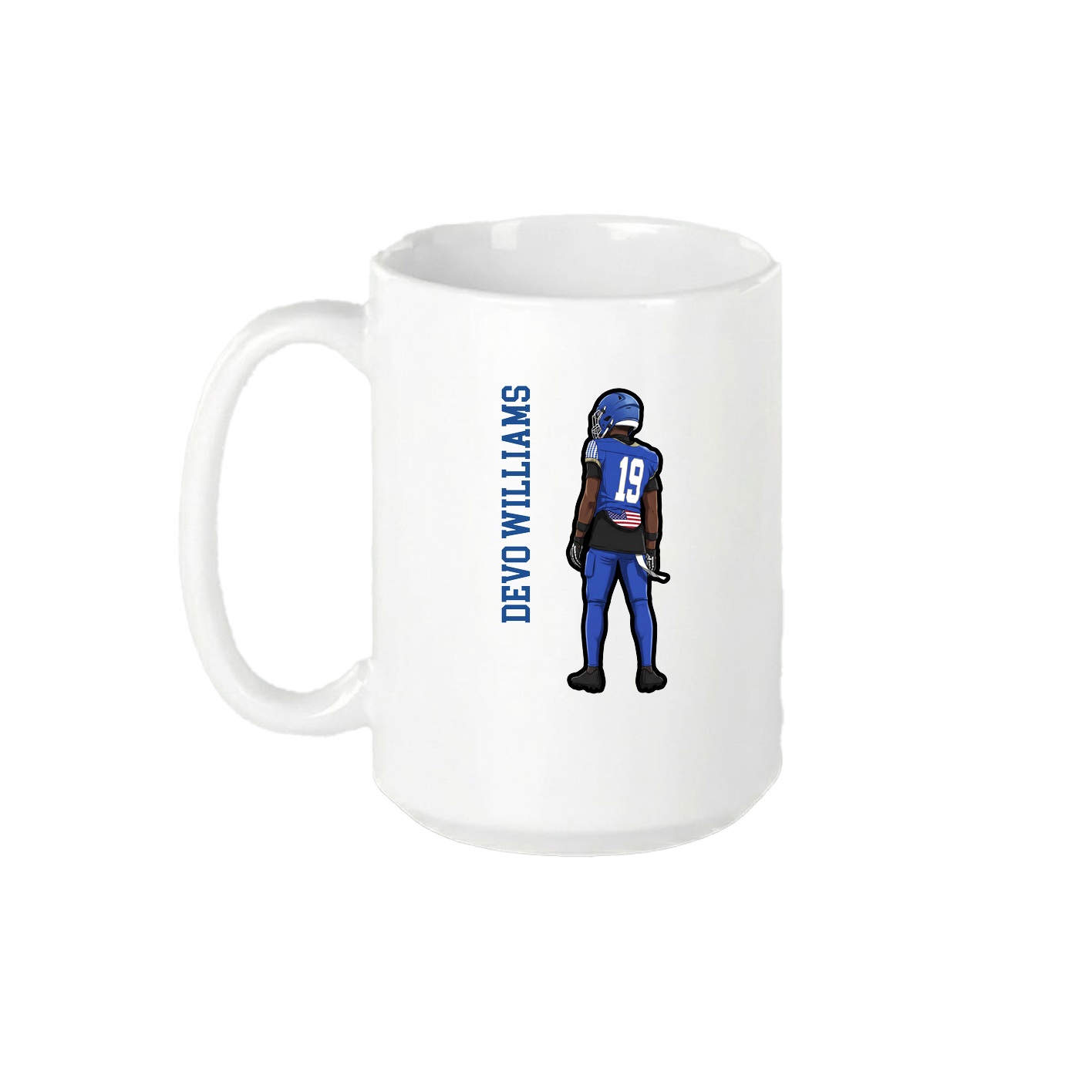 15oz Coffee Mug — Name Vertical in White