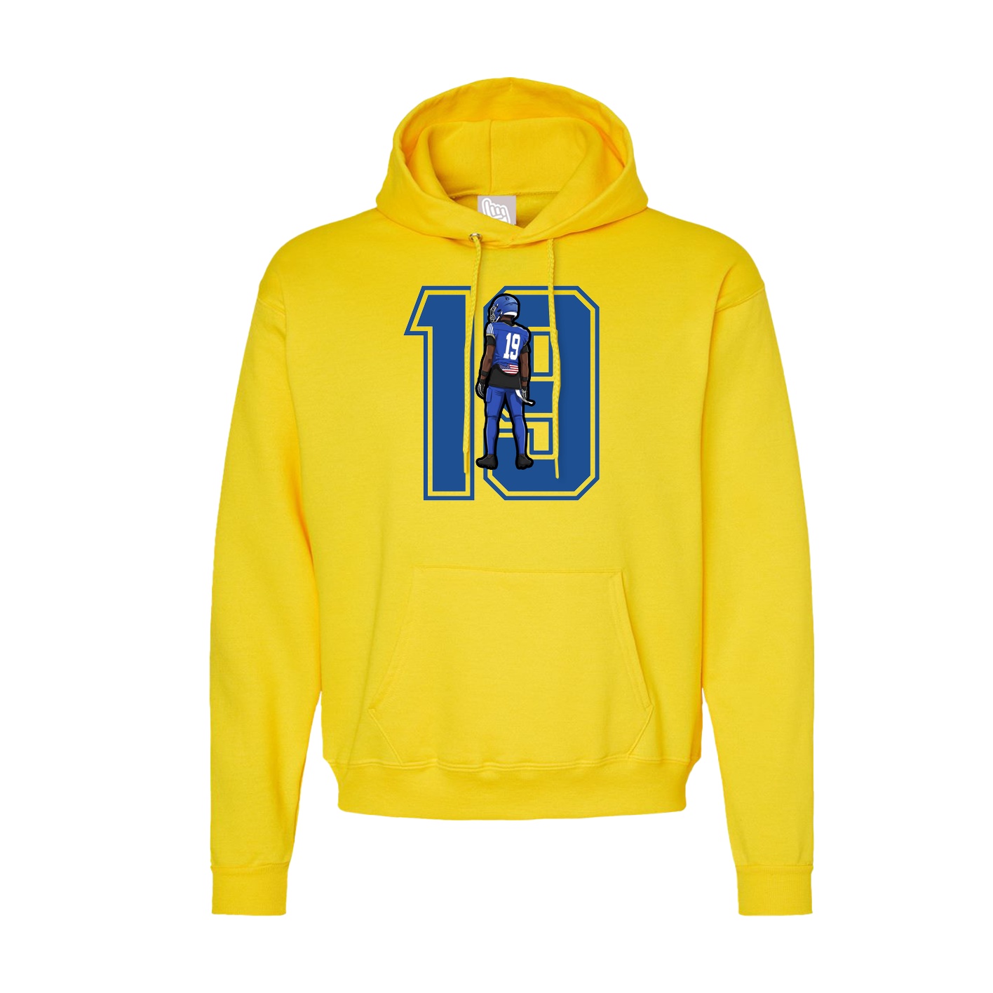 Hoodie — Number in Yellow