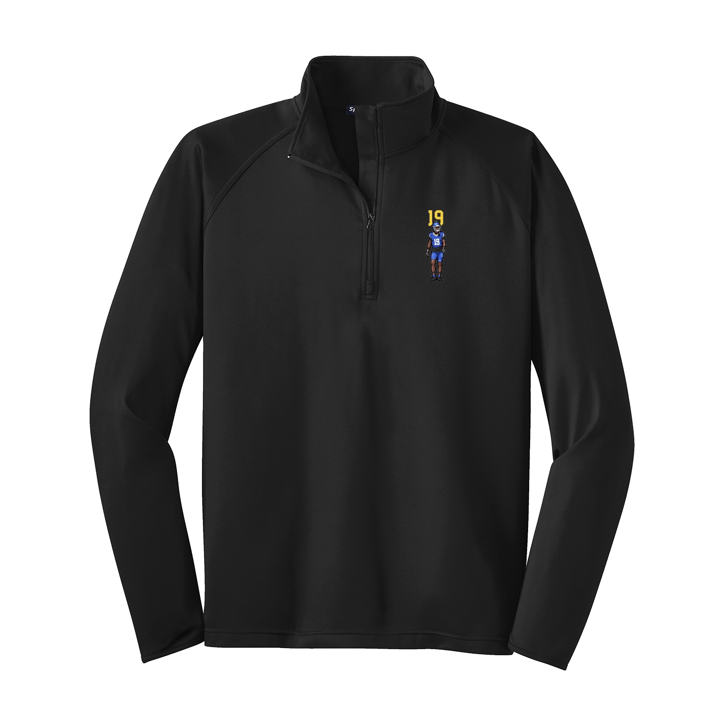Q-Zip Pullover — Number Top in Black
