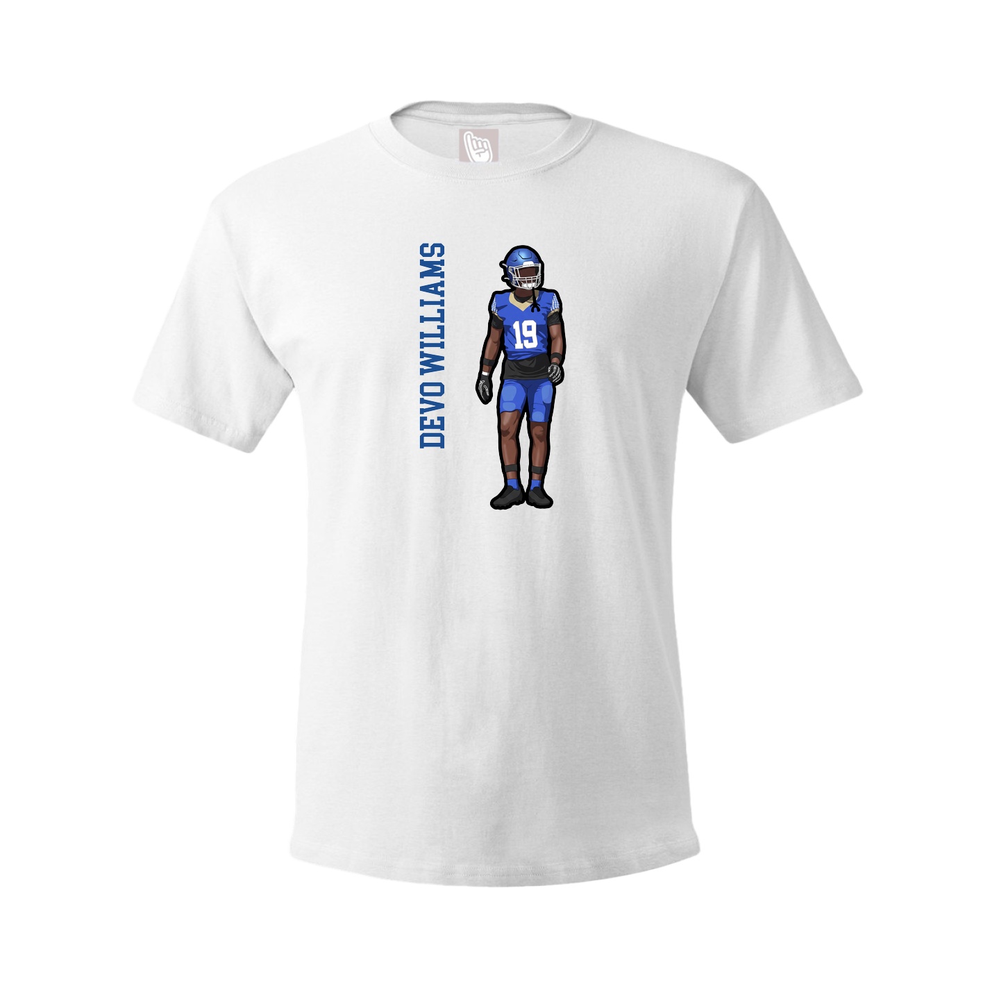 Youth Tee — Name Vertical in White
