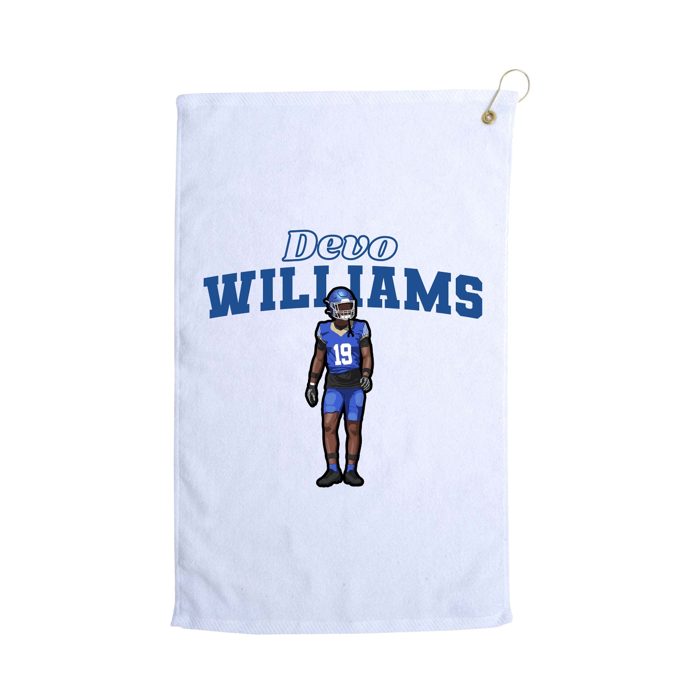 Golf Towel — Name Arch in White