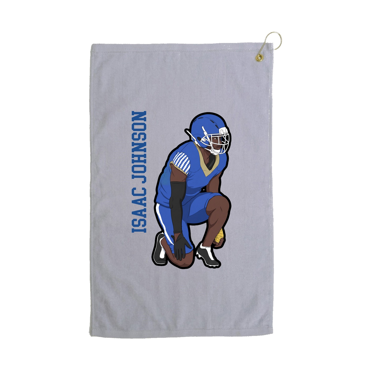 Golf Towel — Name Vertical in Grey