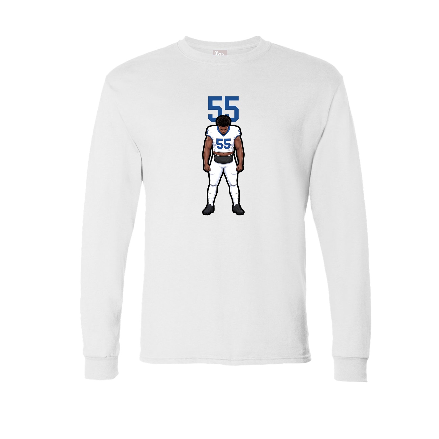Long Sleeve Tee — Number Top in White