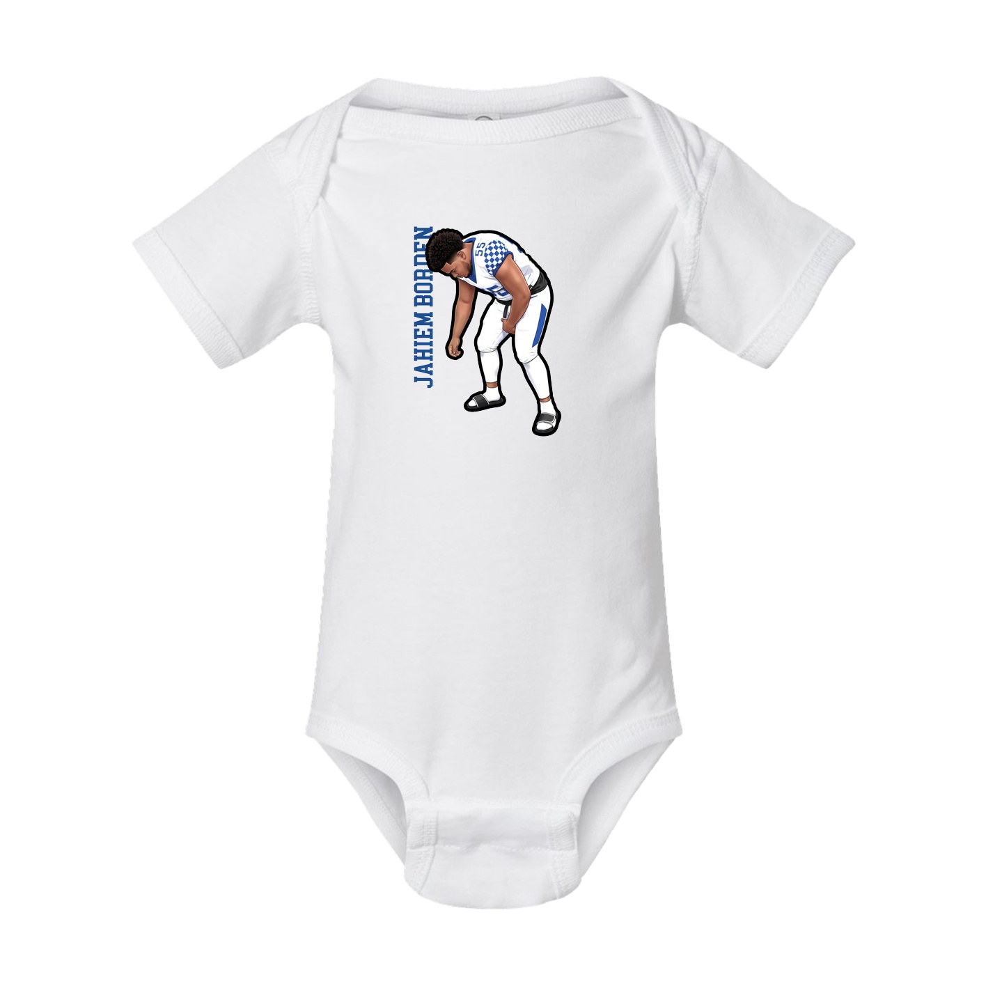 Baby Onesie — Name Vertical in White