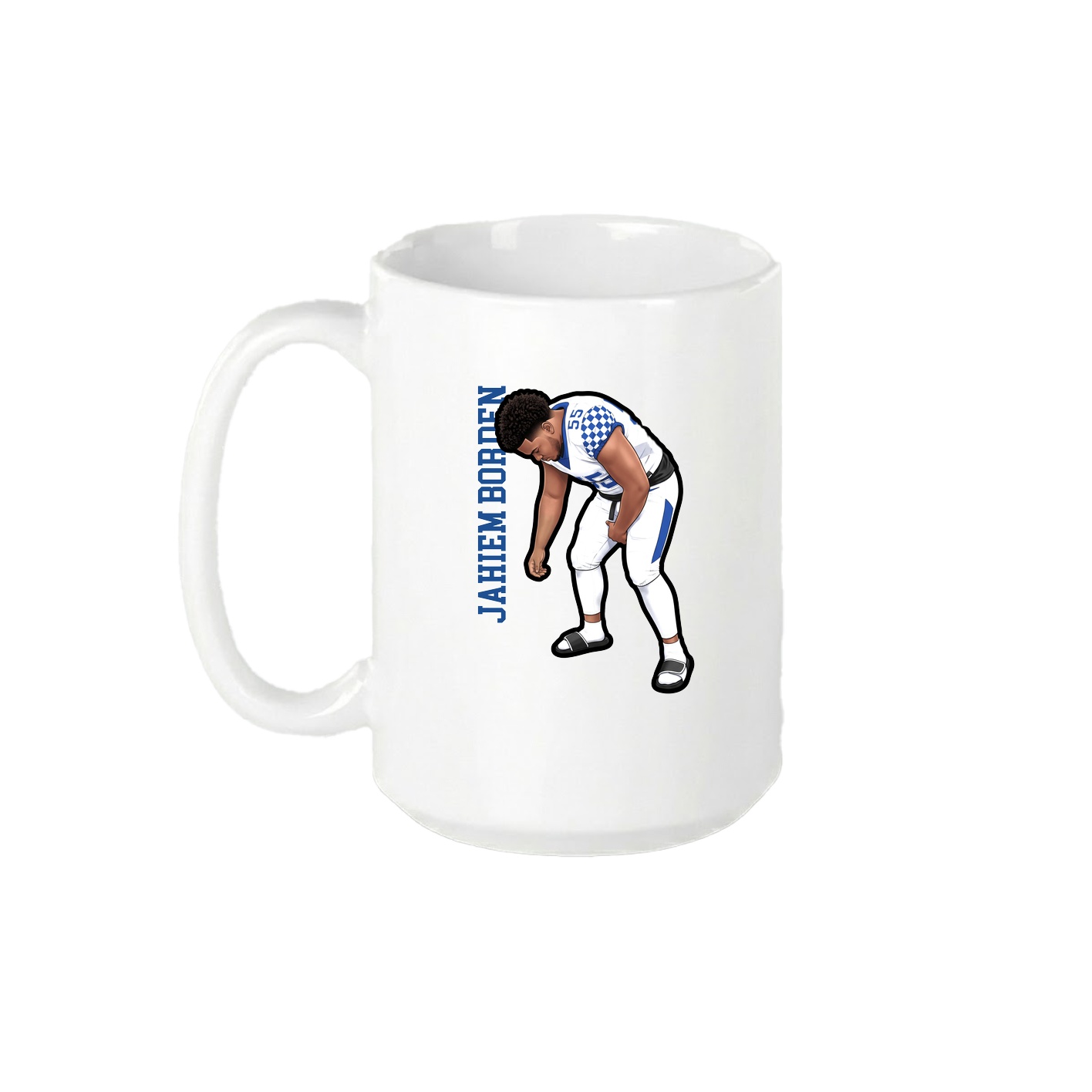 15oz Coffee Mug — Name Vertical in White