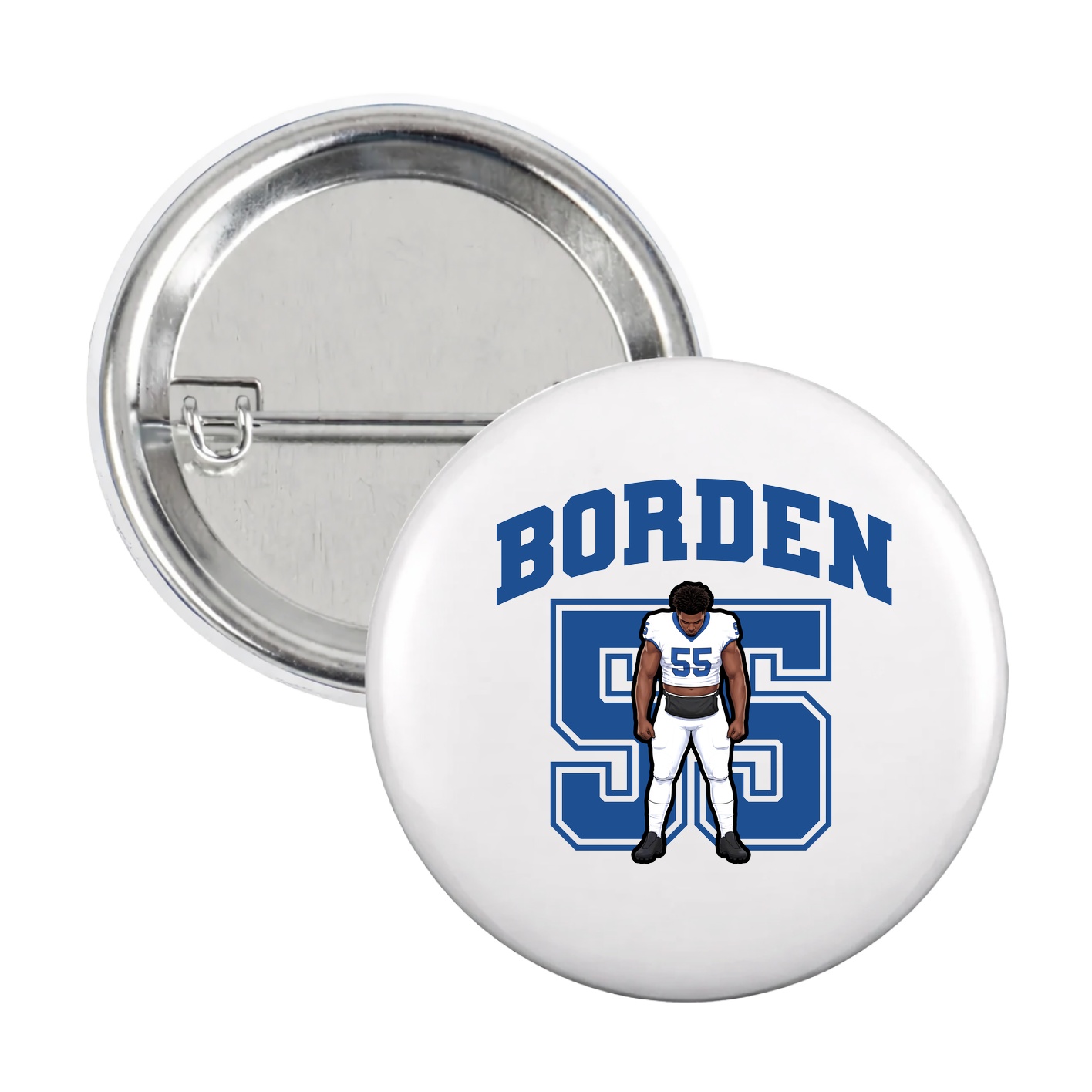 Game Day Button — Number in White