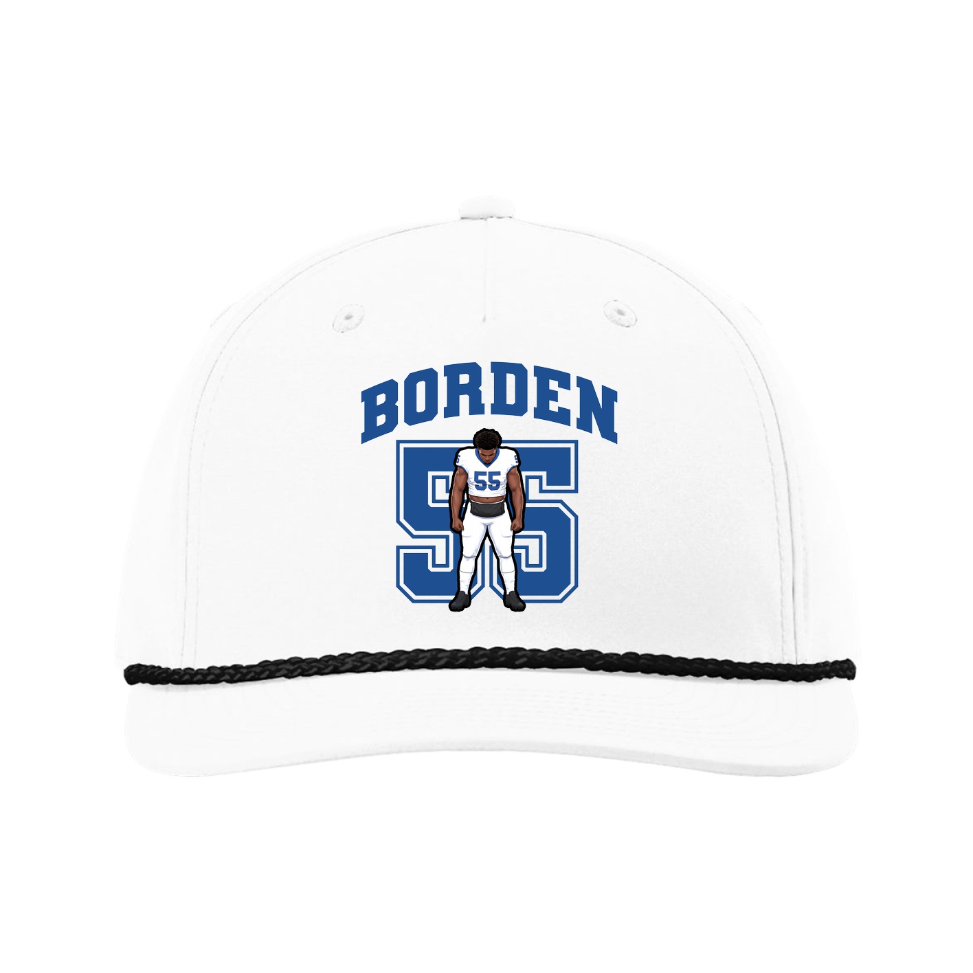 Five-Panel Classic Rope Cap — Number in White