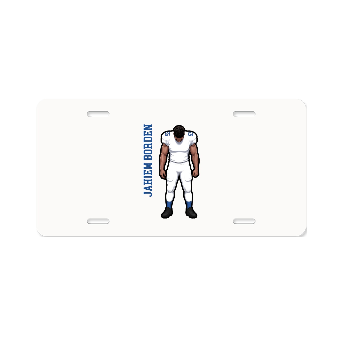License Plate — Name Vertical in Classic