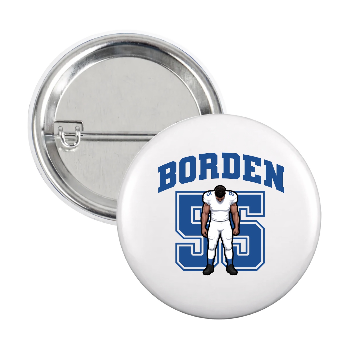 Game Day Button — Number in White