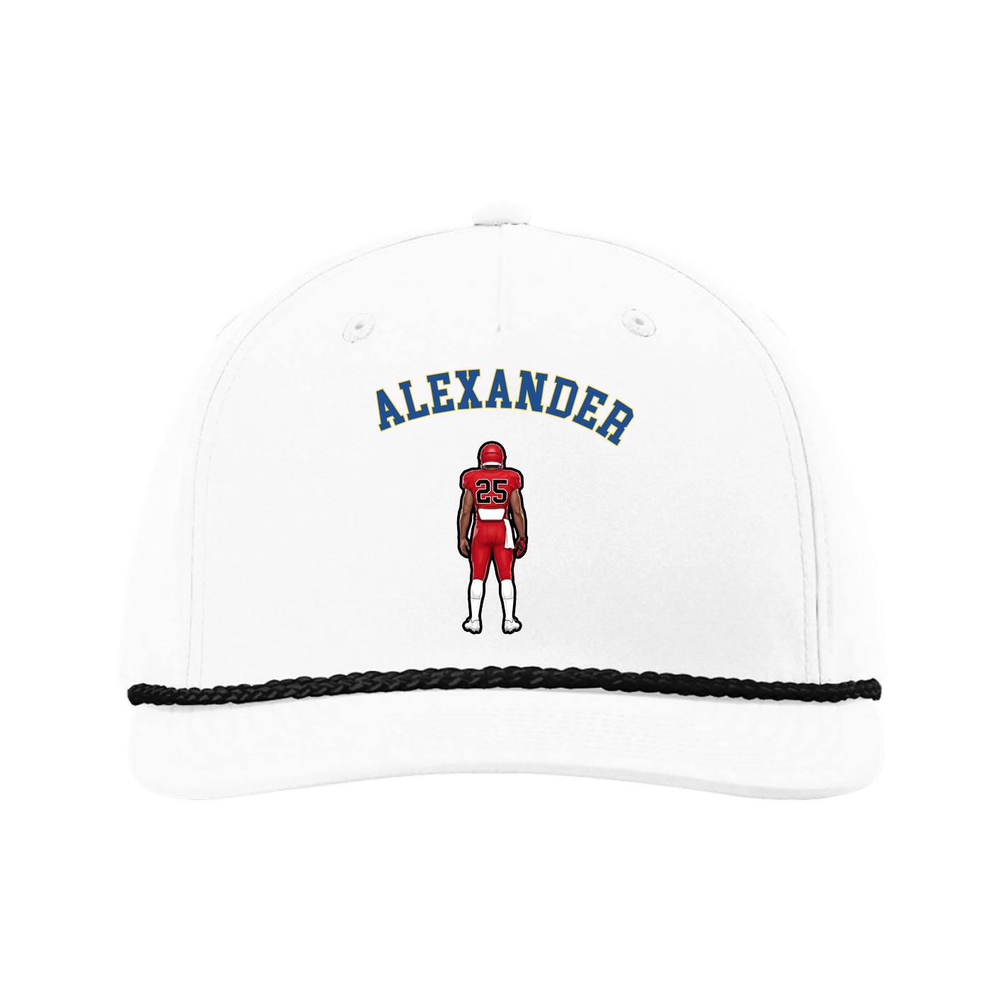 Five-Panel Classic Rope Cap — Shirsey Arch in White