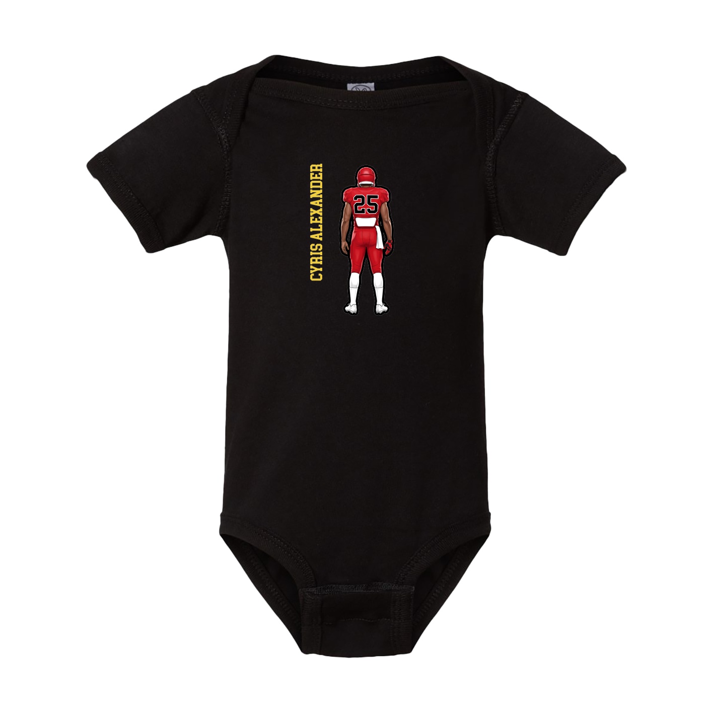Baby Onesie — Name Vertical in Black