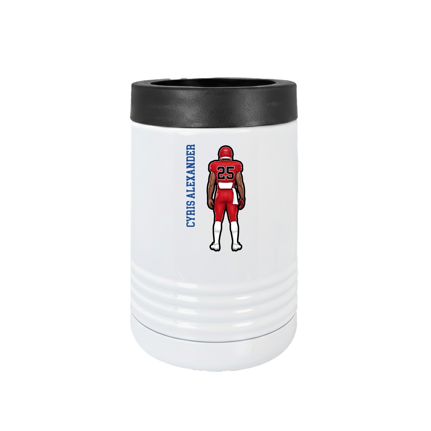 Beverage Holder — Name Vertical in White