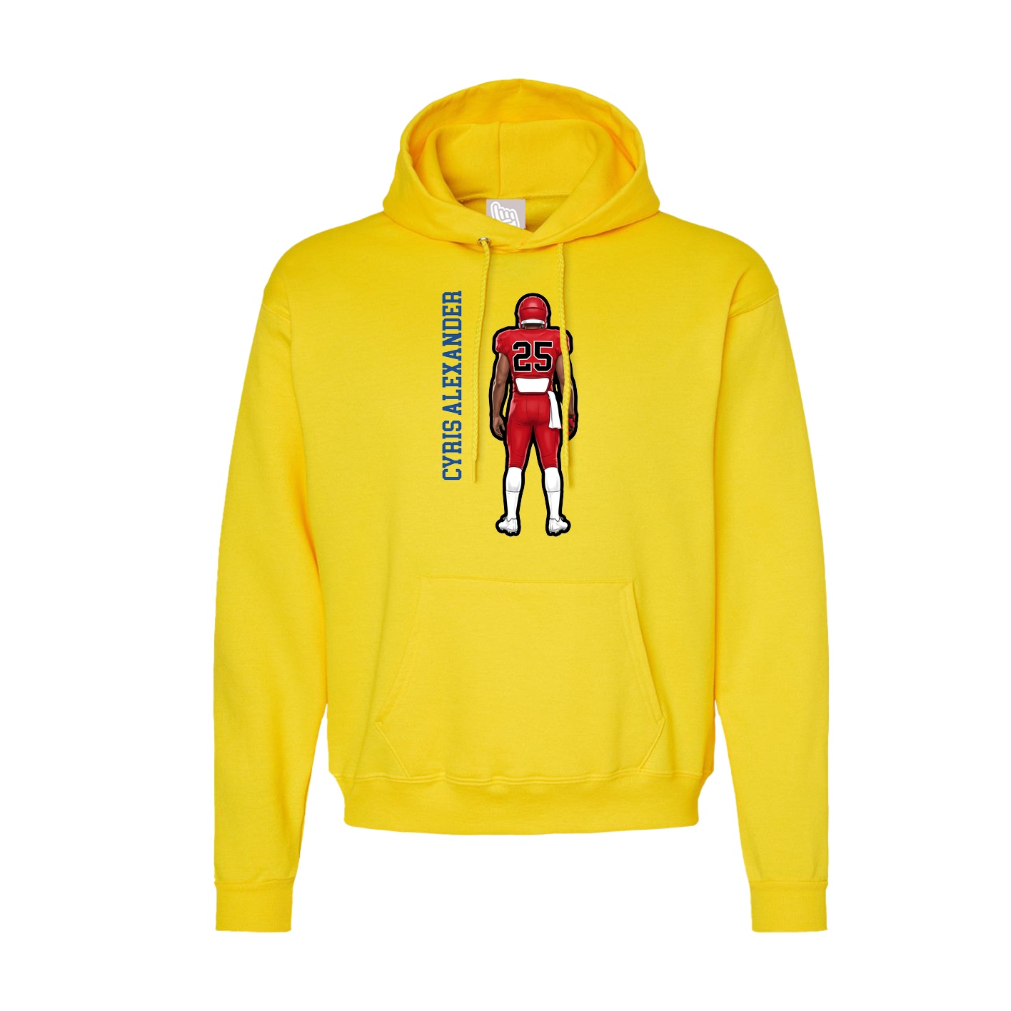 Hoodie — Name Vertical in Yellow