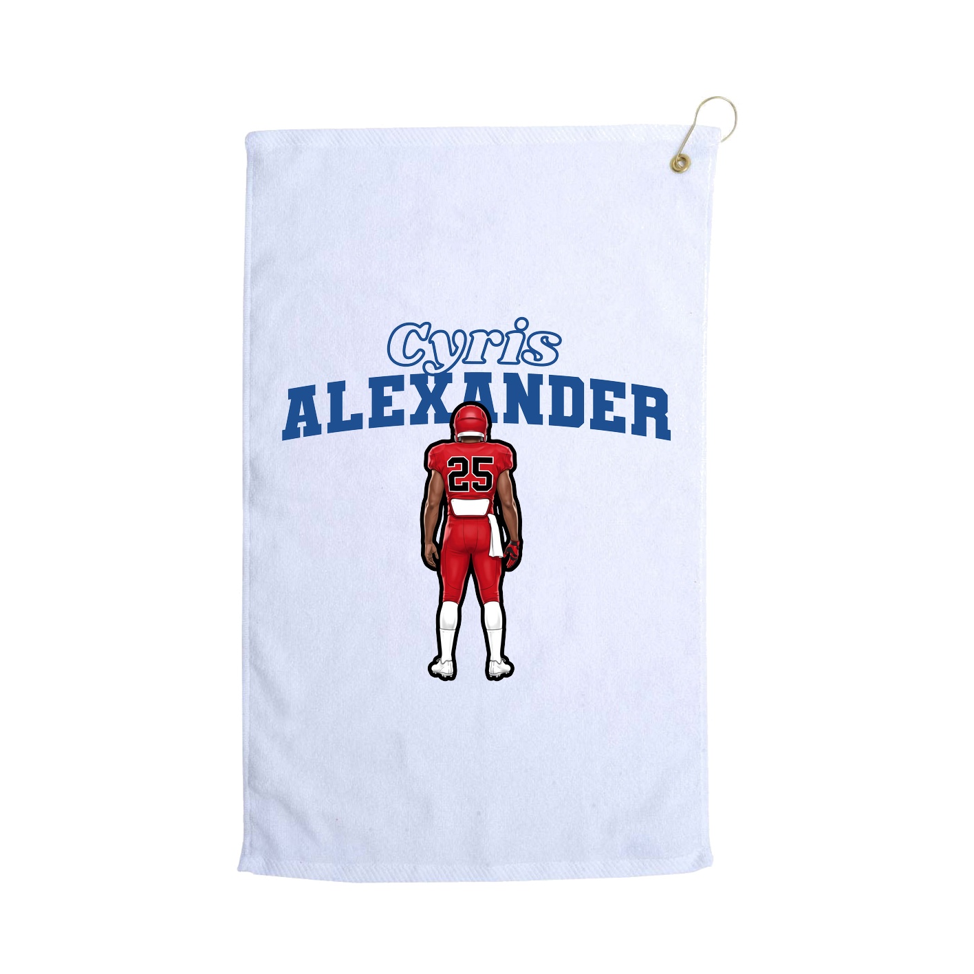 Golf Towel — Name Arch in White