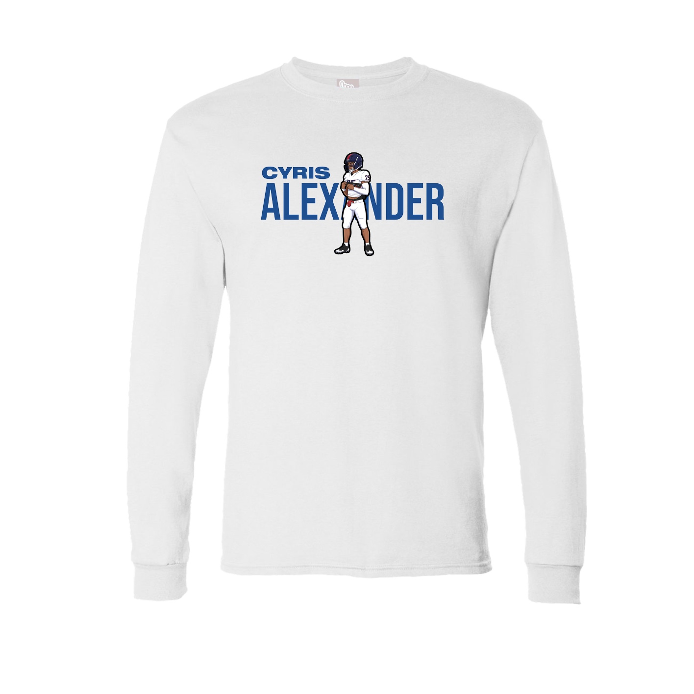 Long Sleeve Tee — Player Name in White