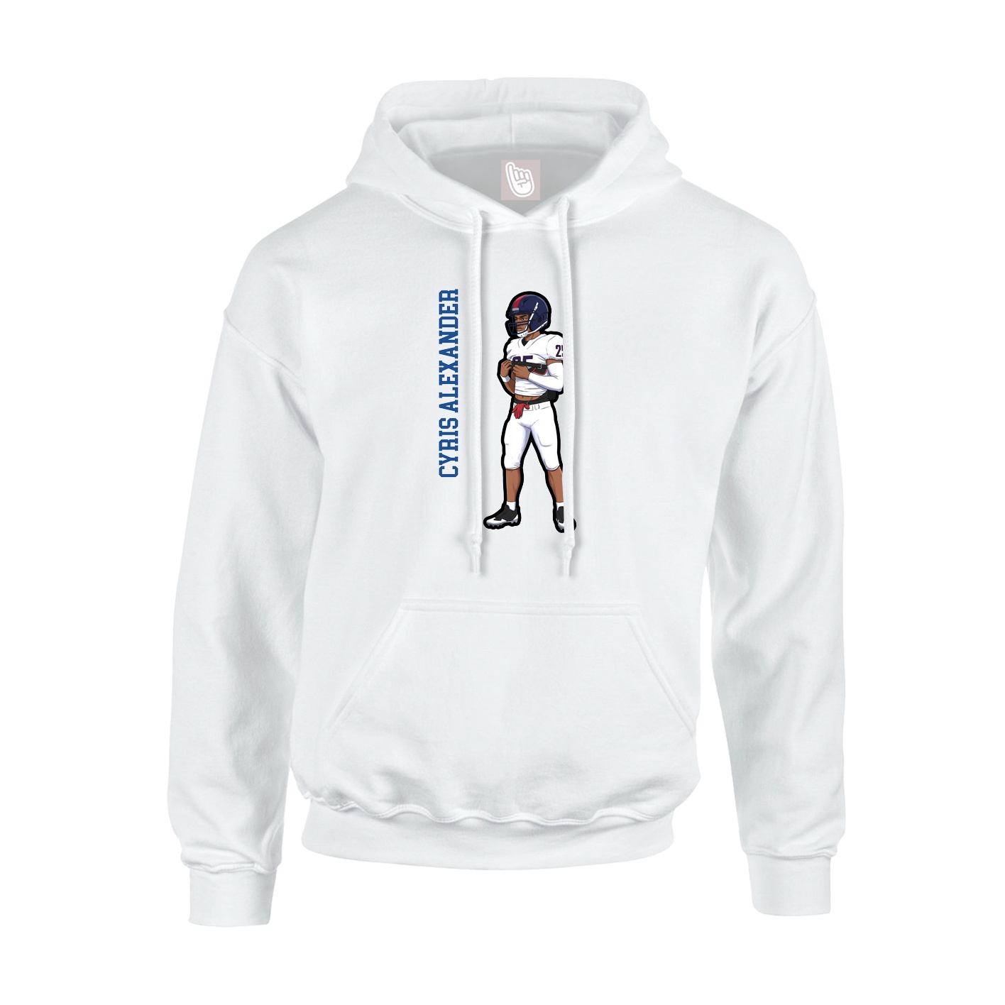 Hoodie — Name Vertical in White
