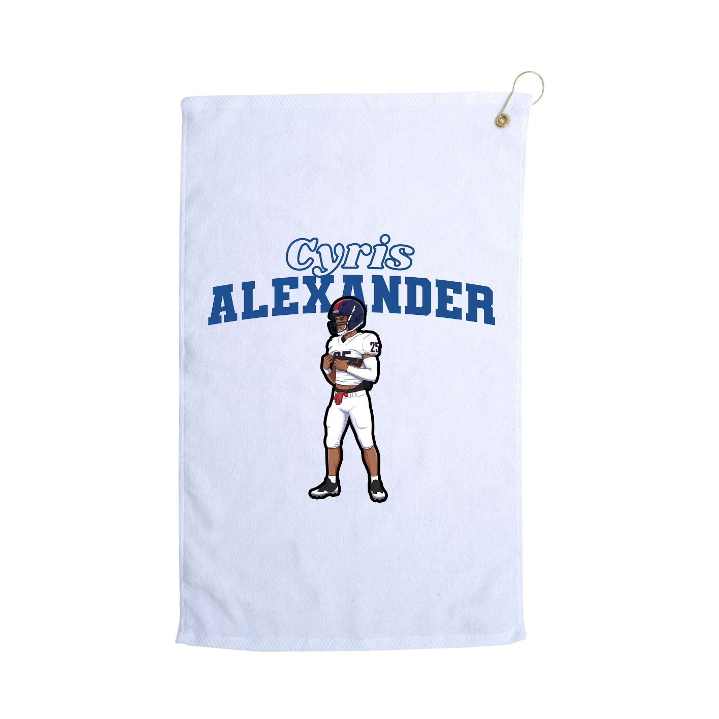 Golf Towel — Name Arch in White