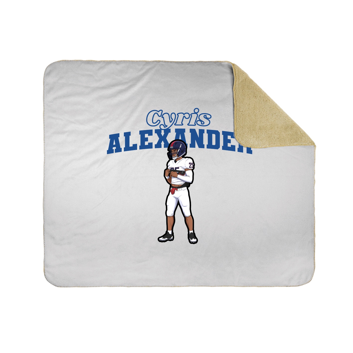 Throw Blanket — Name Arch in White