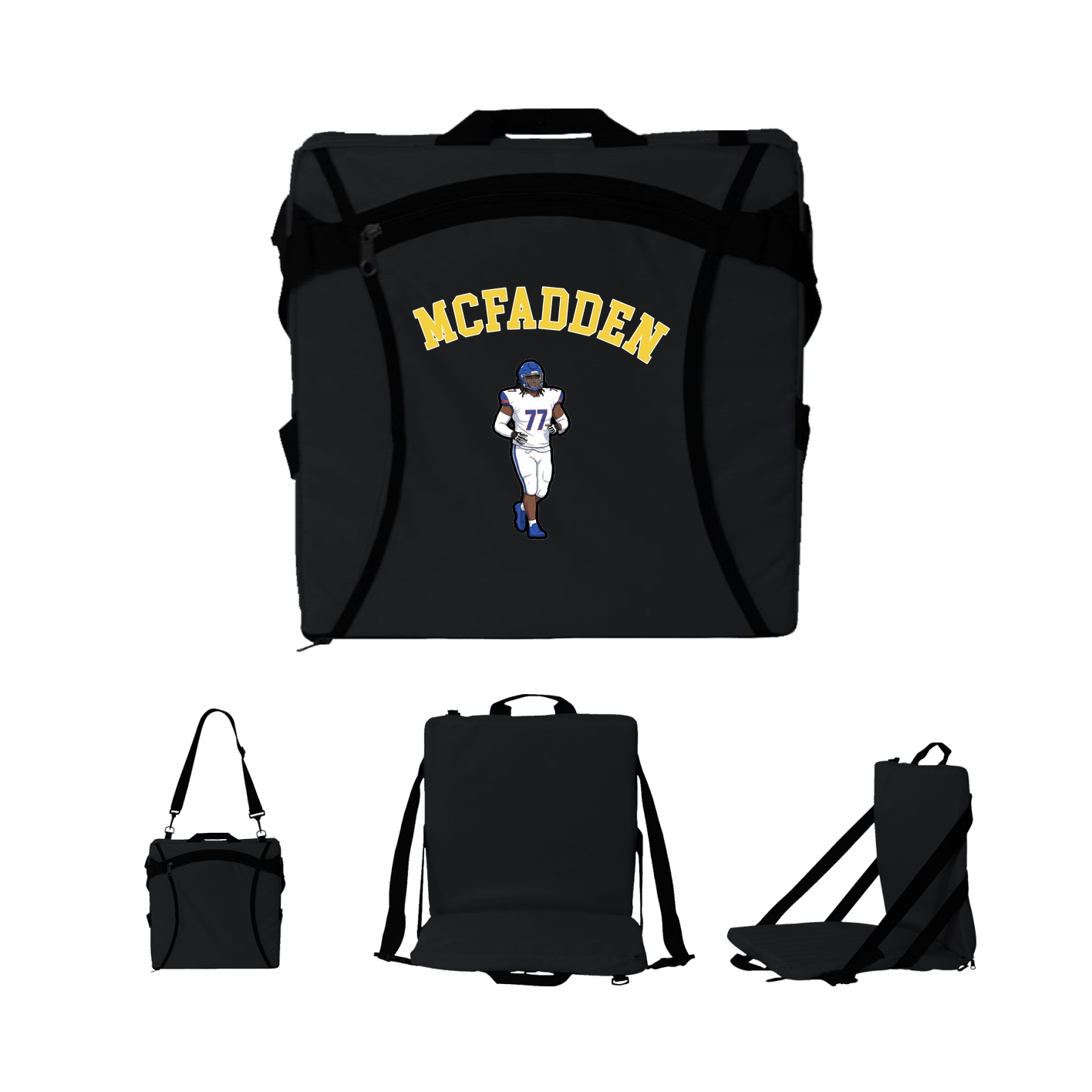 Folding Stadium Seat — Shirsey Arch in Black