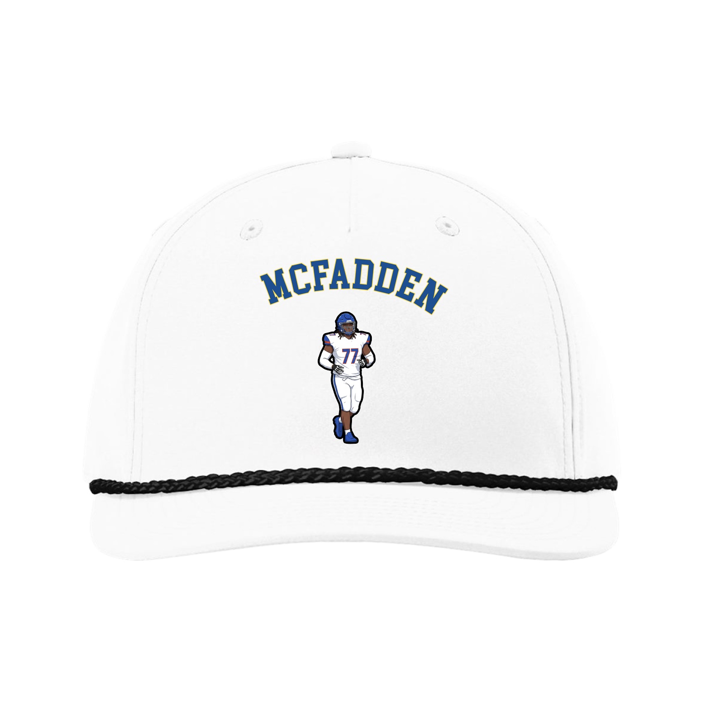 Five-Panel Classic Rope Cap — Shirsey Arch in White