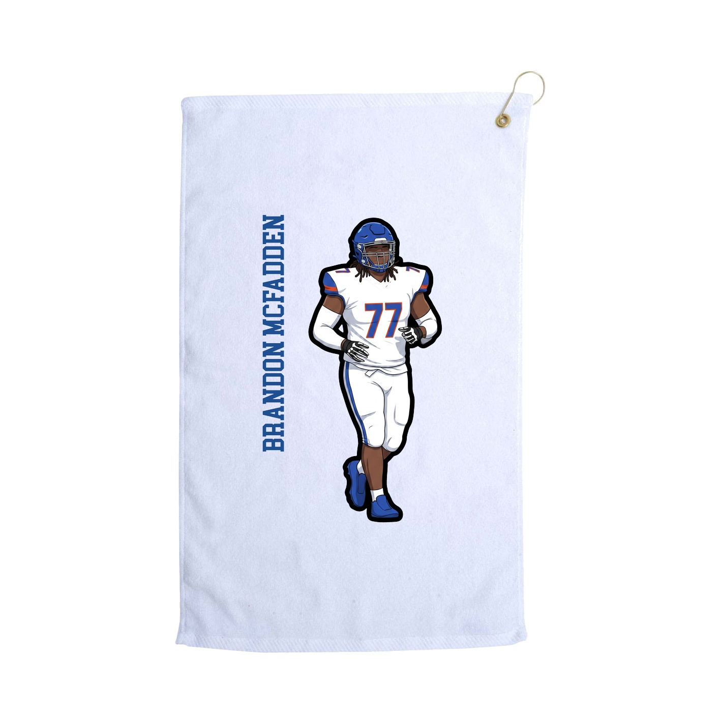 Golf Towel — Name Vertical in White
