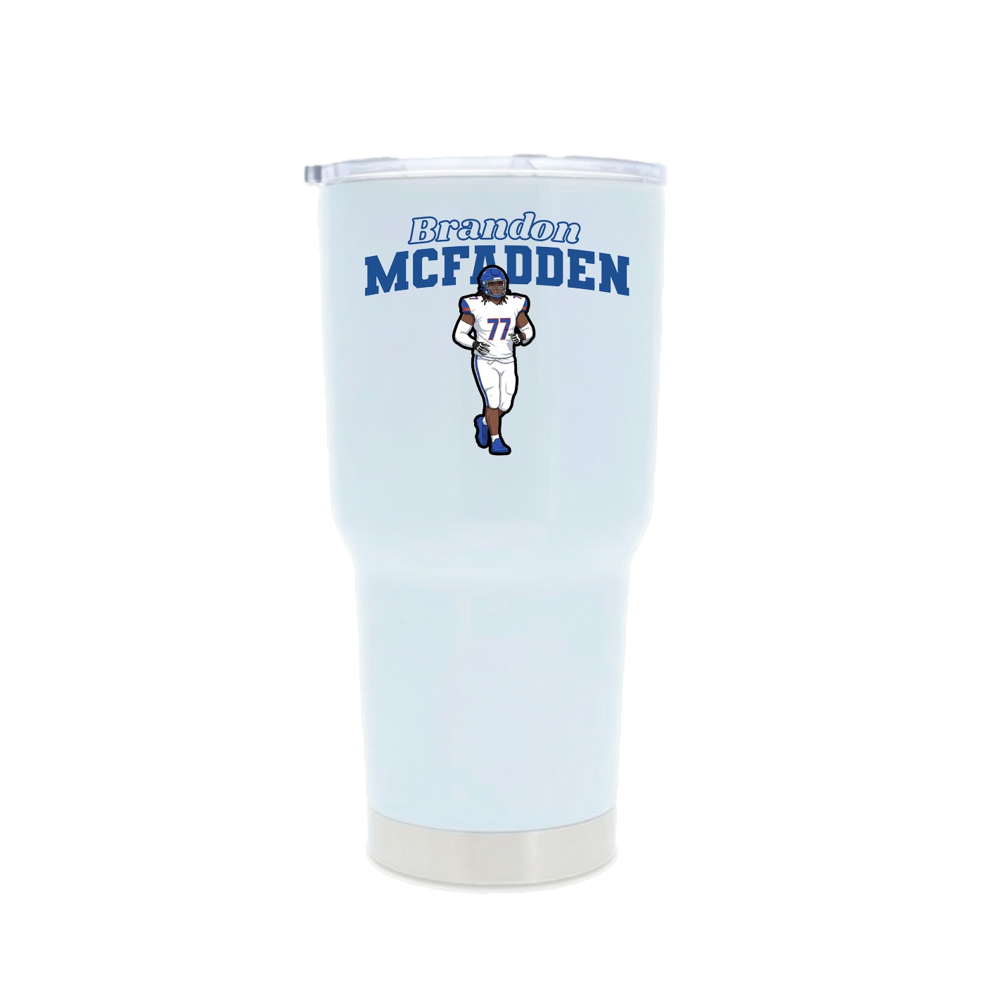 30oz Stainless Steel Tumbler — Name Arch in White