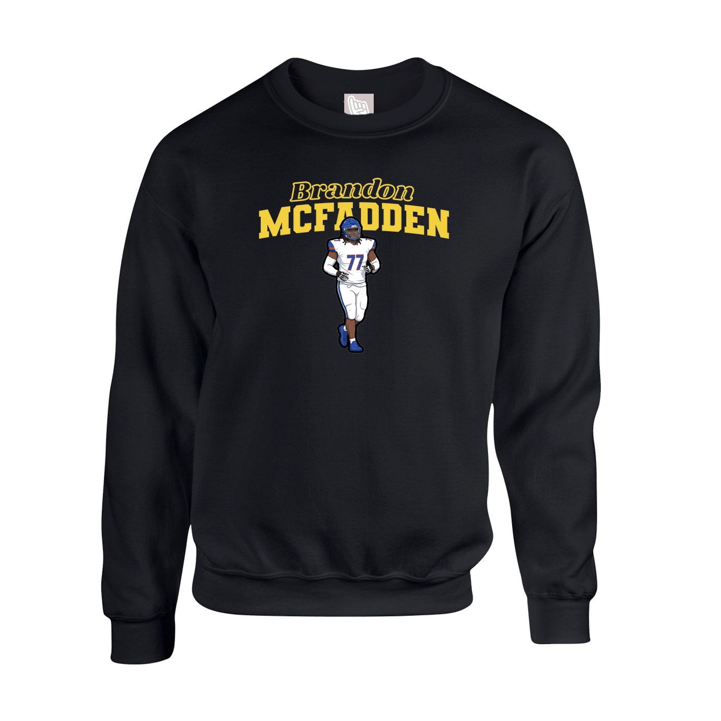 Fleece Crew — Name Arch in Black