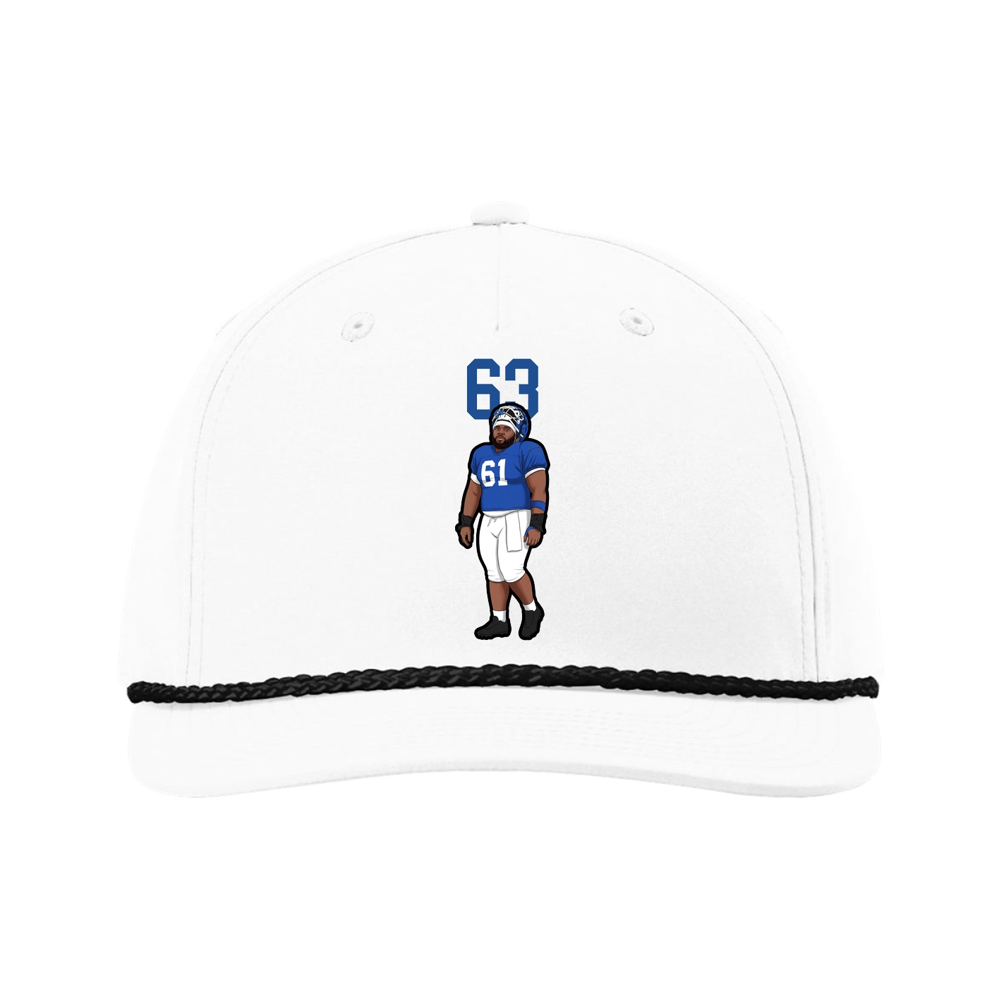 Five-Panel Classic Rope Cap — Number Top in White