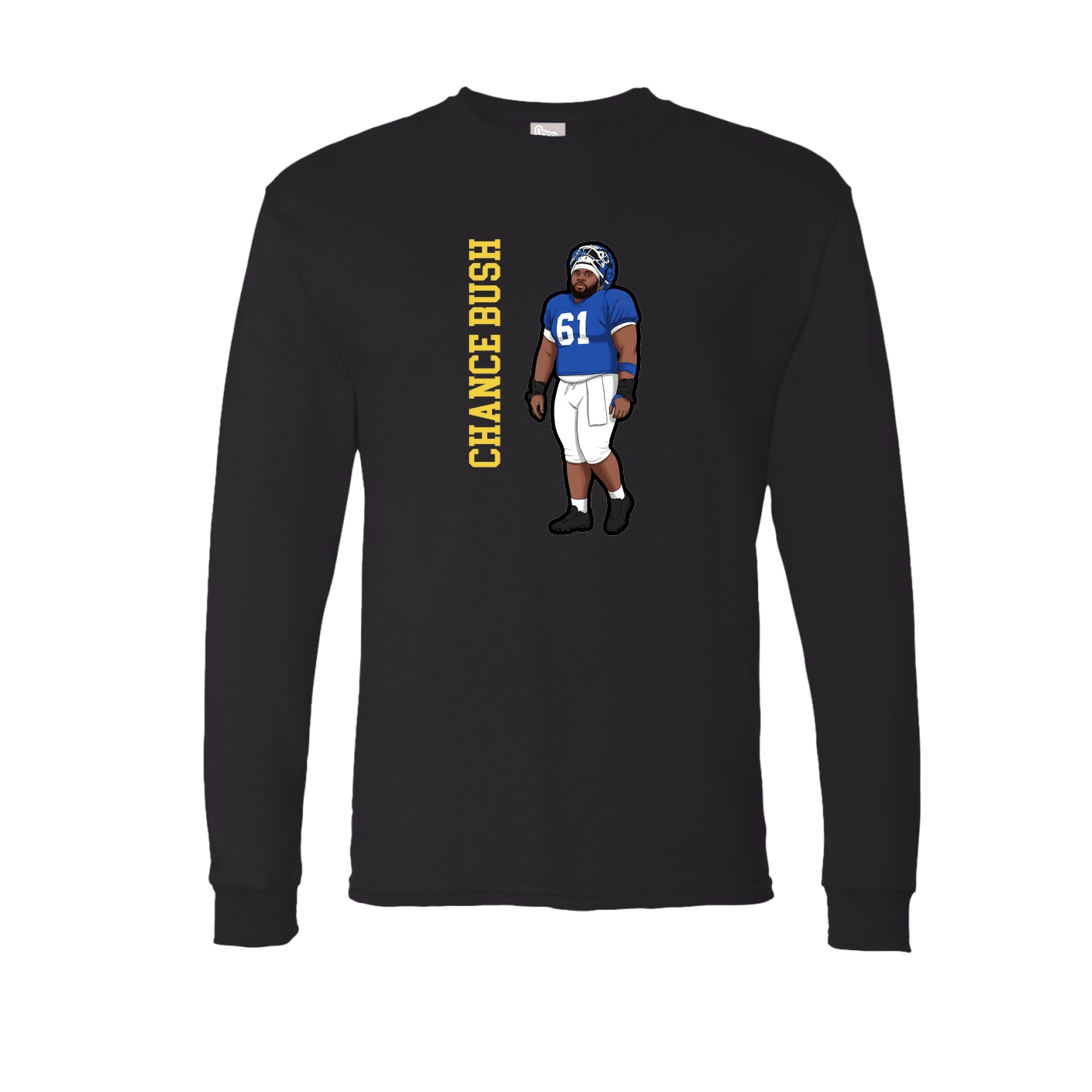 Long Sleeve Tee — Name Vertical in Black