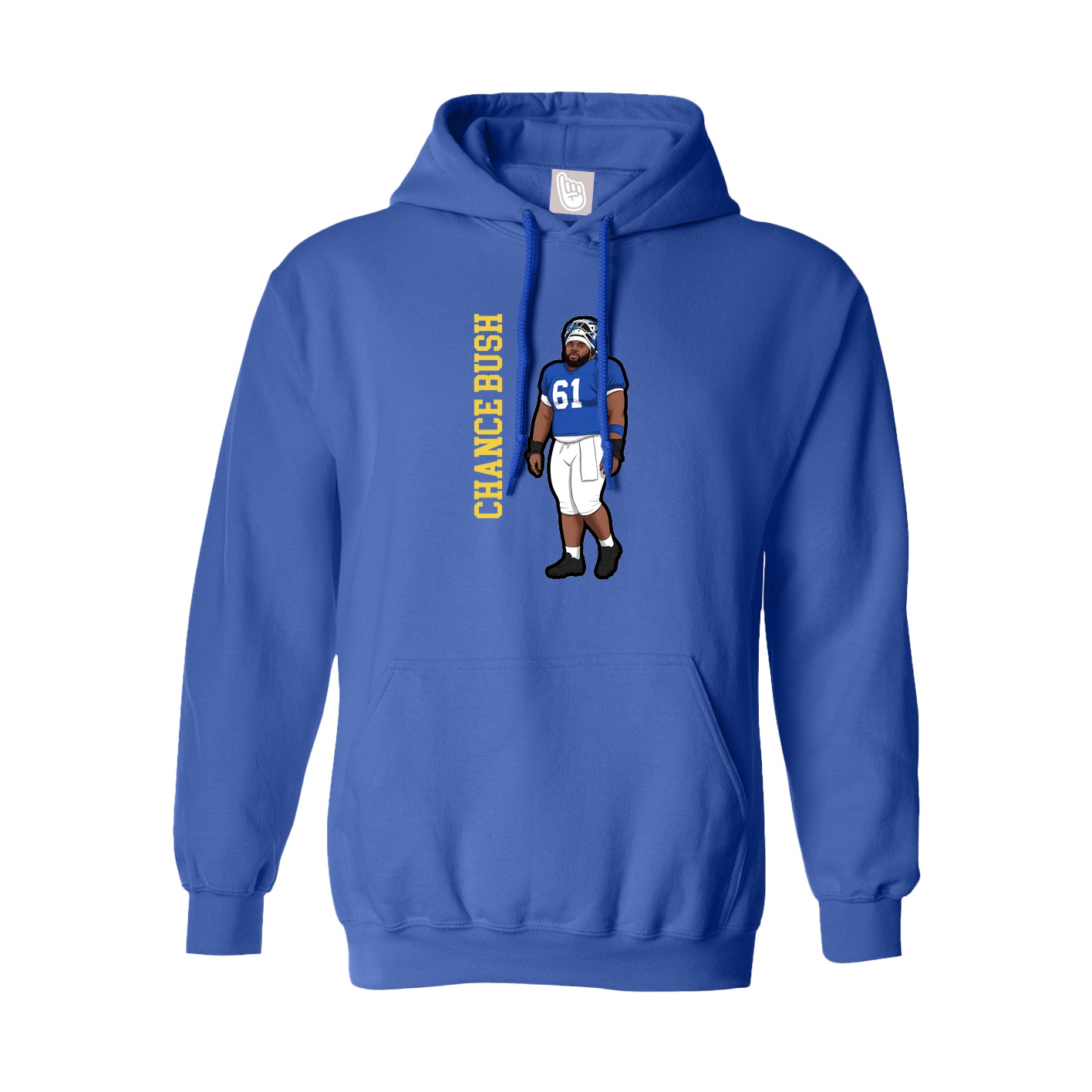 Hoodie — Name Vertical in Royal