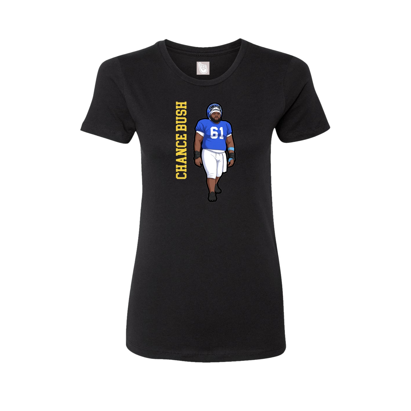 Fitted Women's Tee — Name Vertical in Black