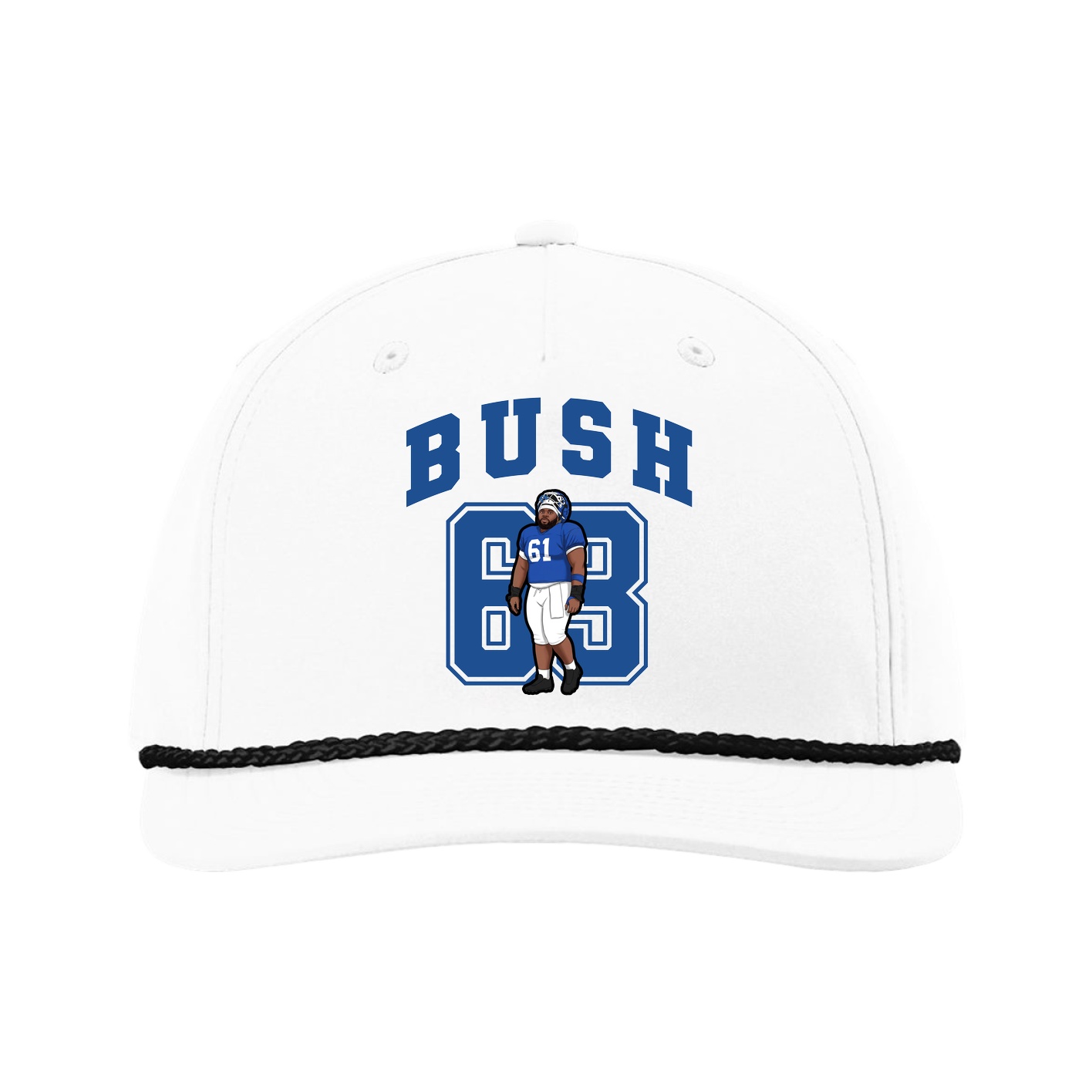 Five-Panel Classic Rope Cap — Number in White