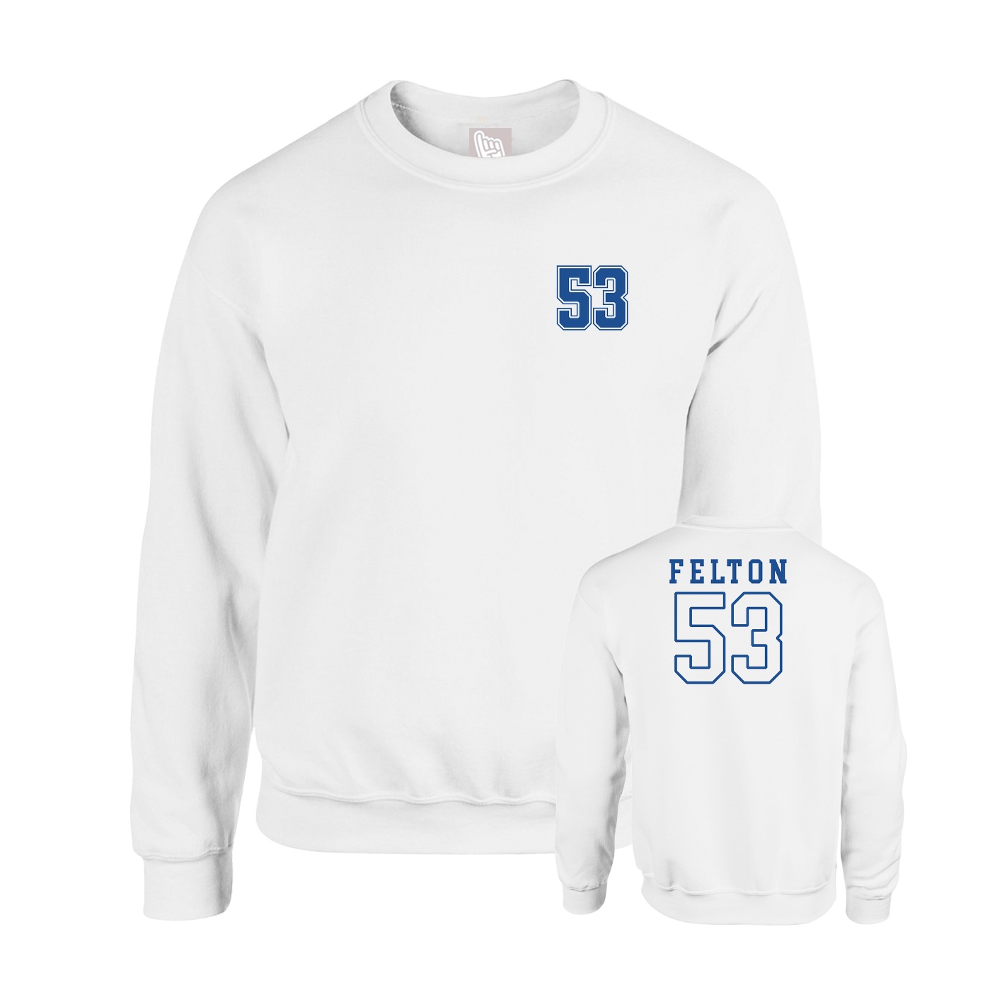 Fleece Crew — Chest Back in White