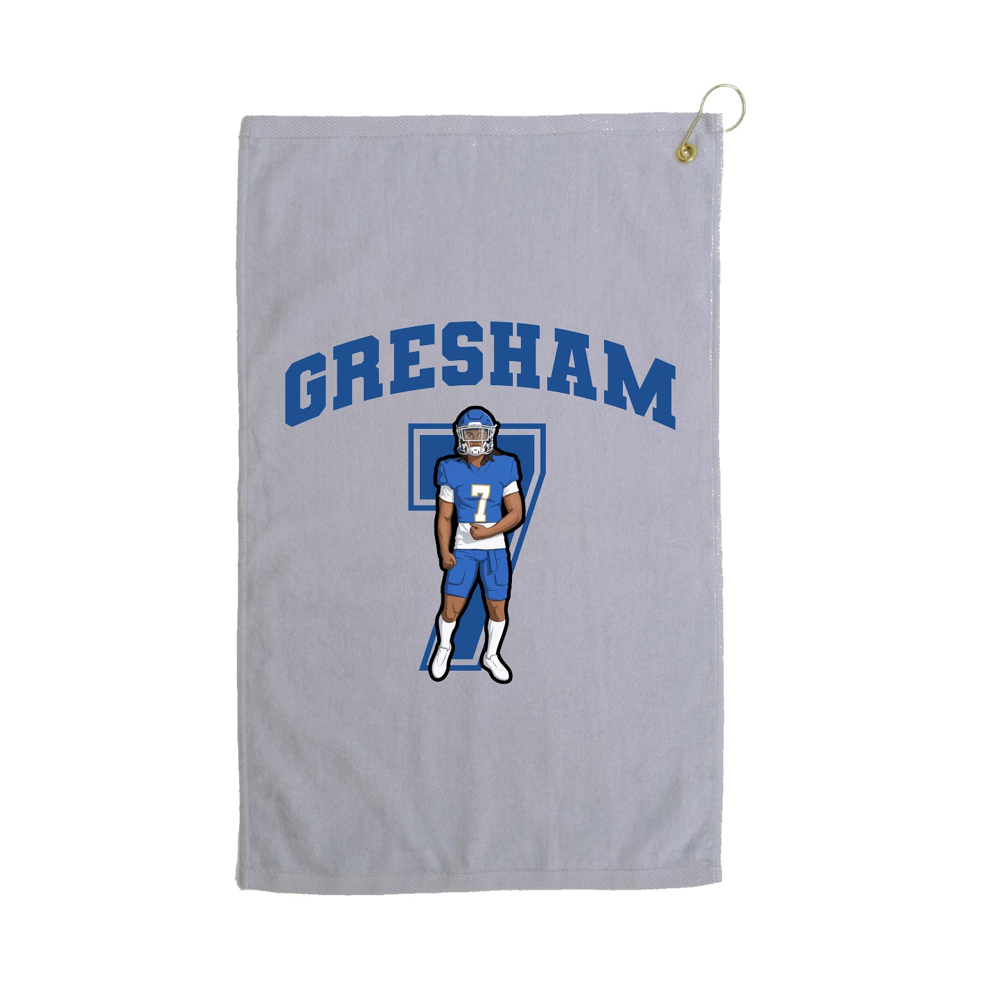 Golf Towel — Number in Grey