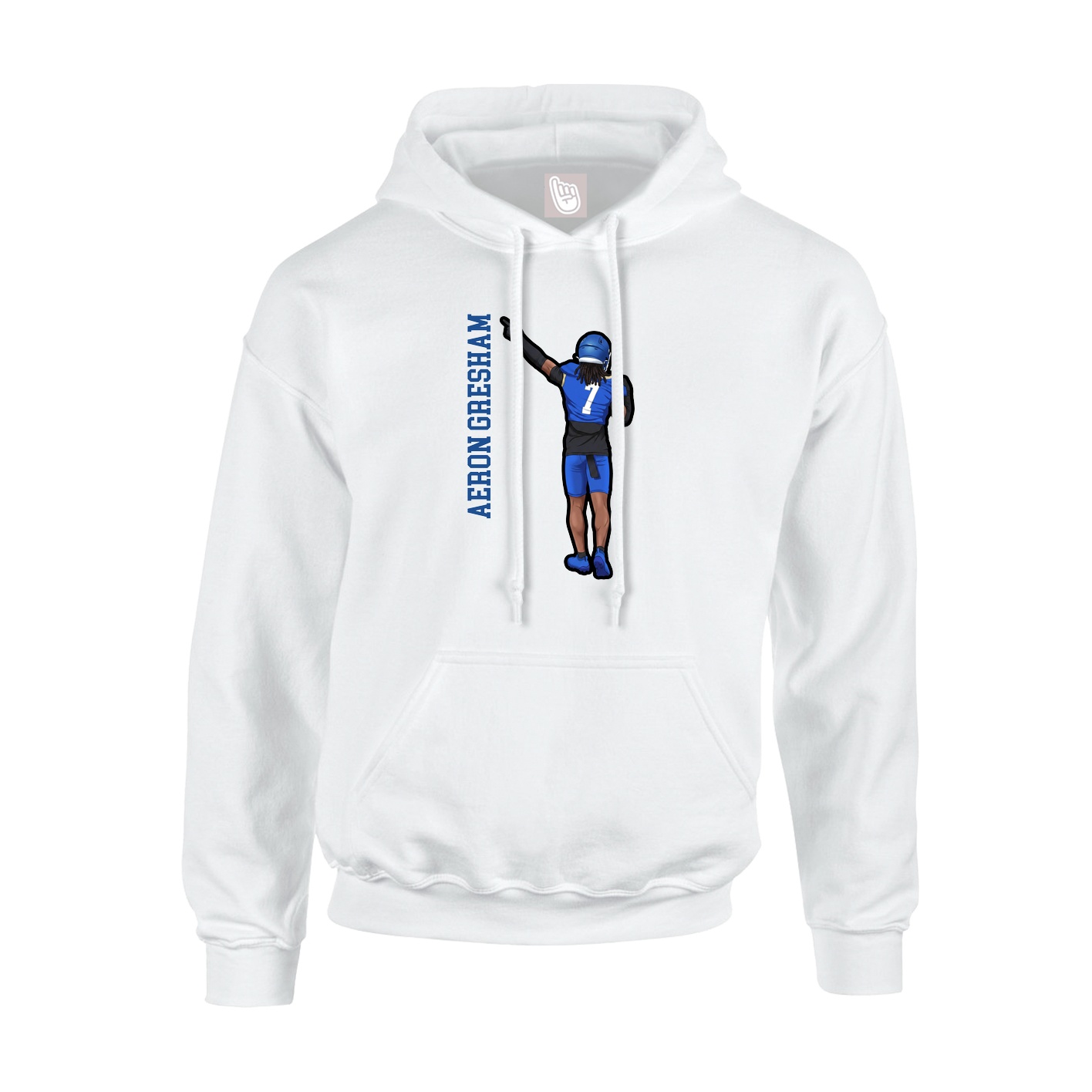 Youth Hoodie — Name Vertical in White