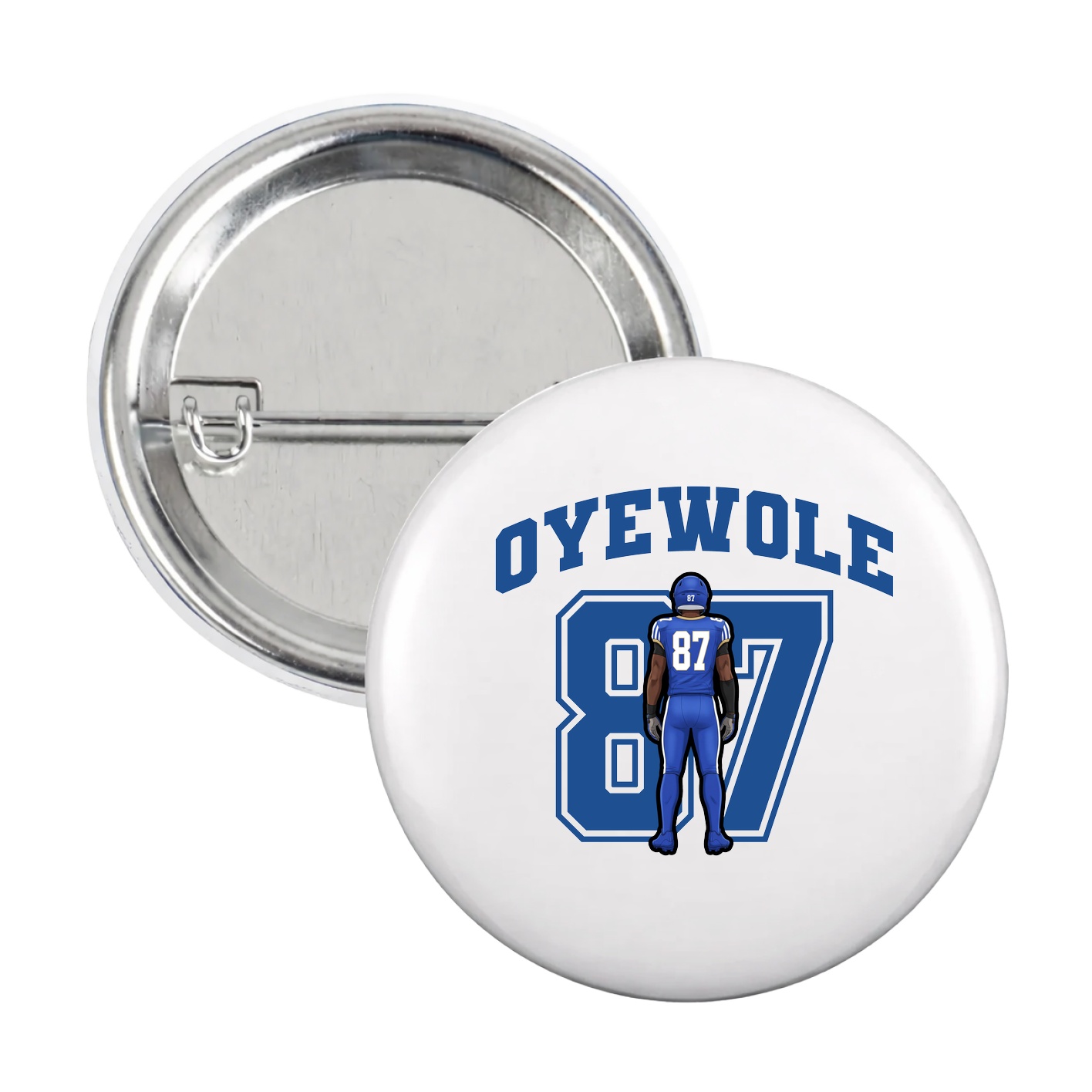 Game Day Button — Number in White