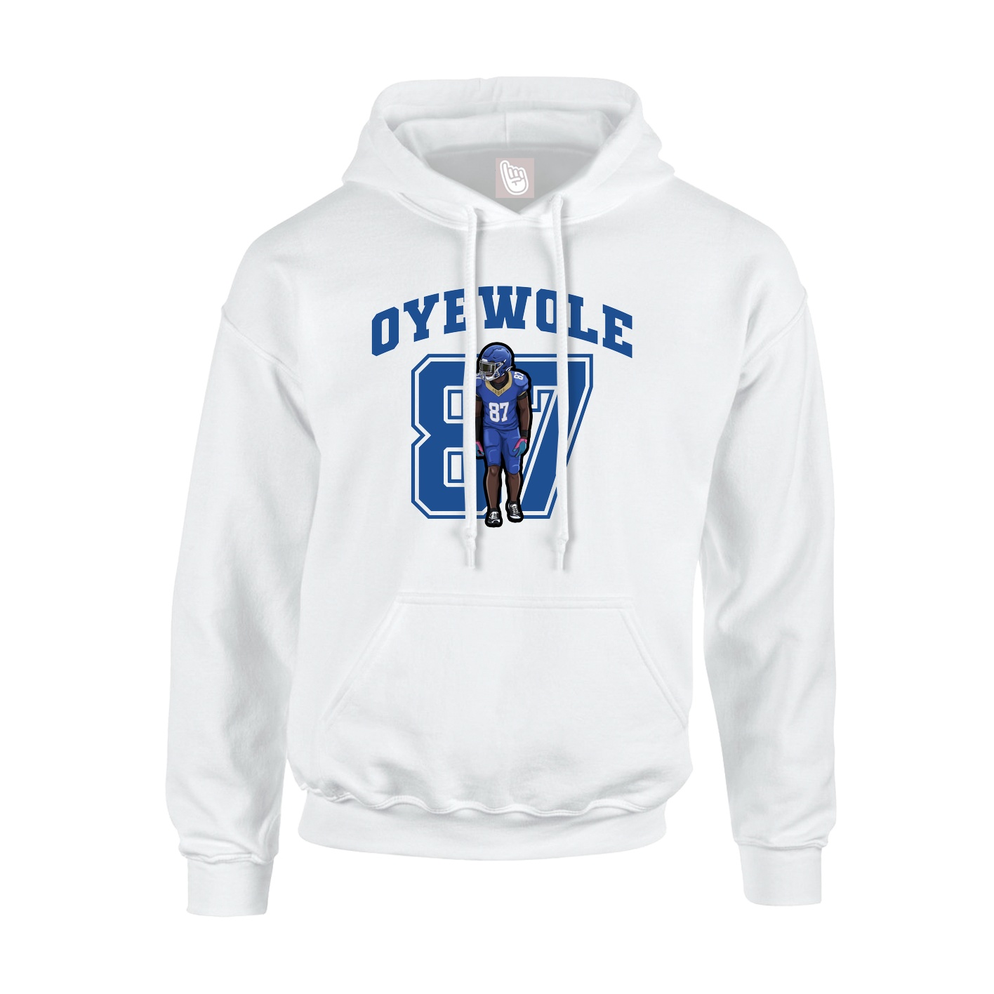 Youth Hoodie — Number in White