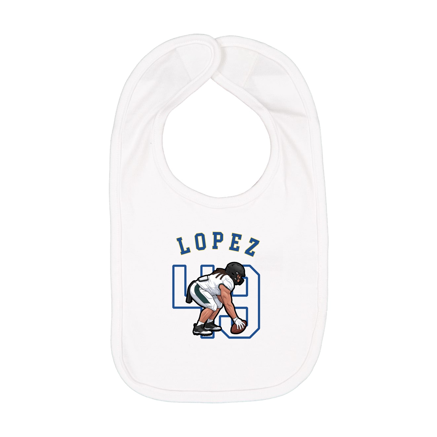 Infant Bib — Shirsey Arch in White