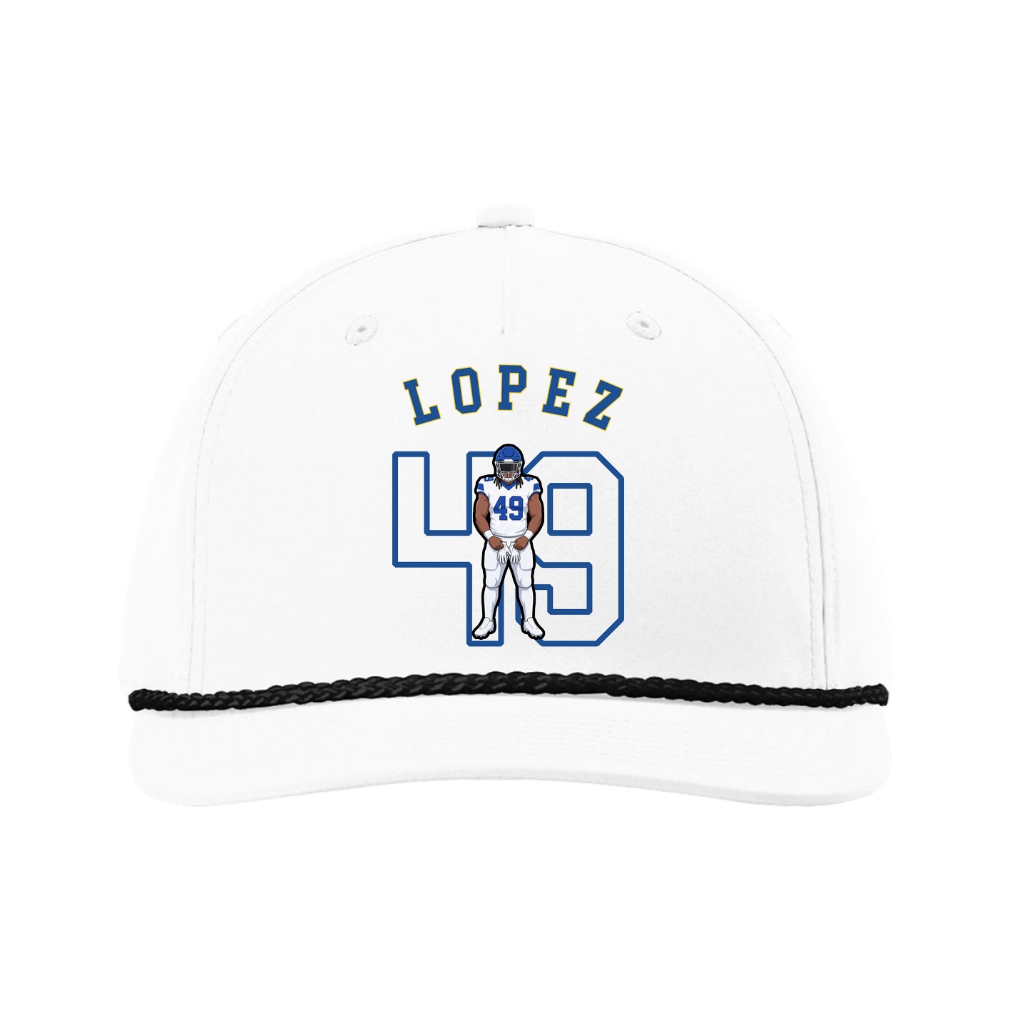Five-Panel Classic Rope Cap — Shirsey Arch in White
