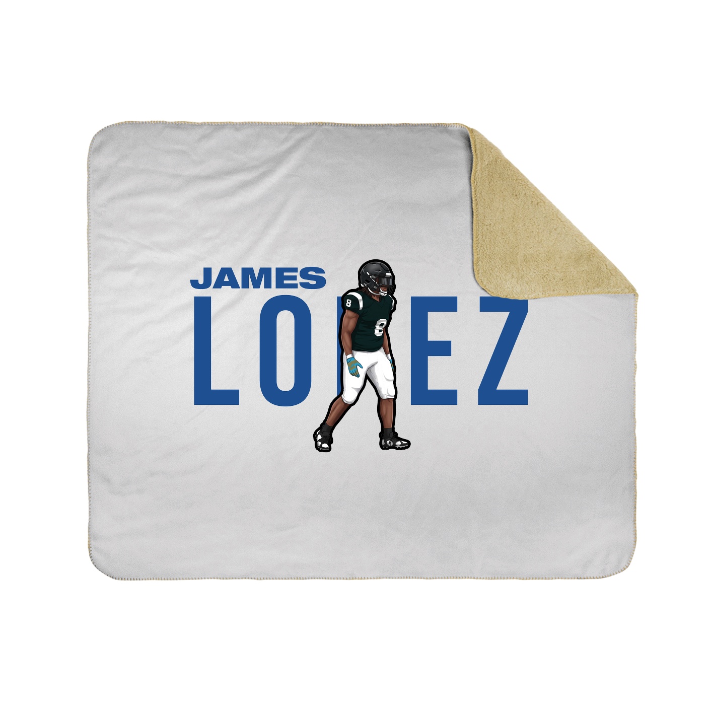 Throw Blanket — Player Name in White