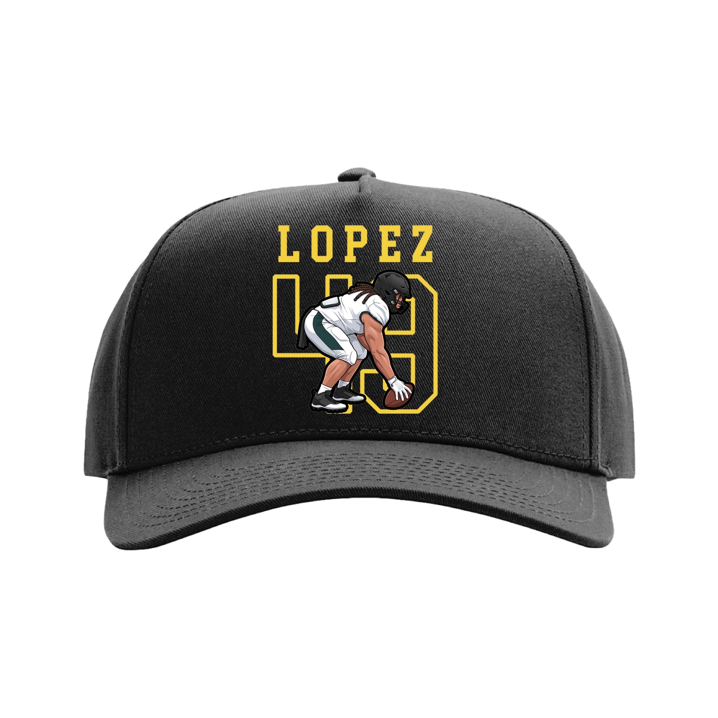 Full Fabric Five-Panel Champ Cap — Shirsey in Black