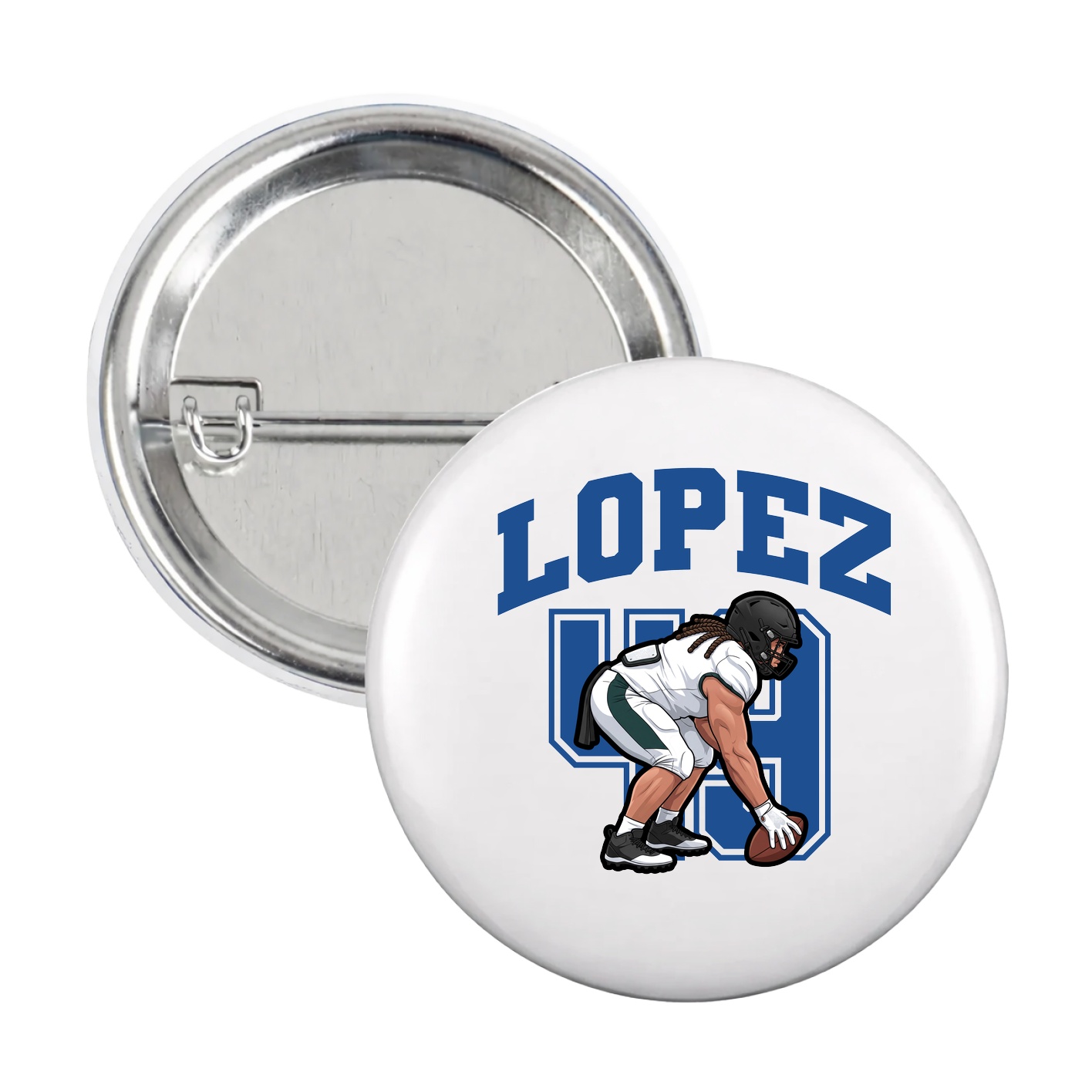 Game Day Button — Number in White