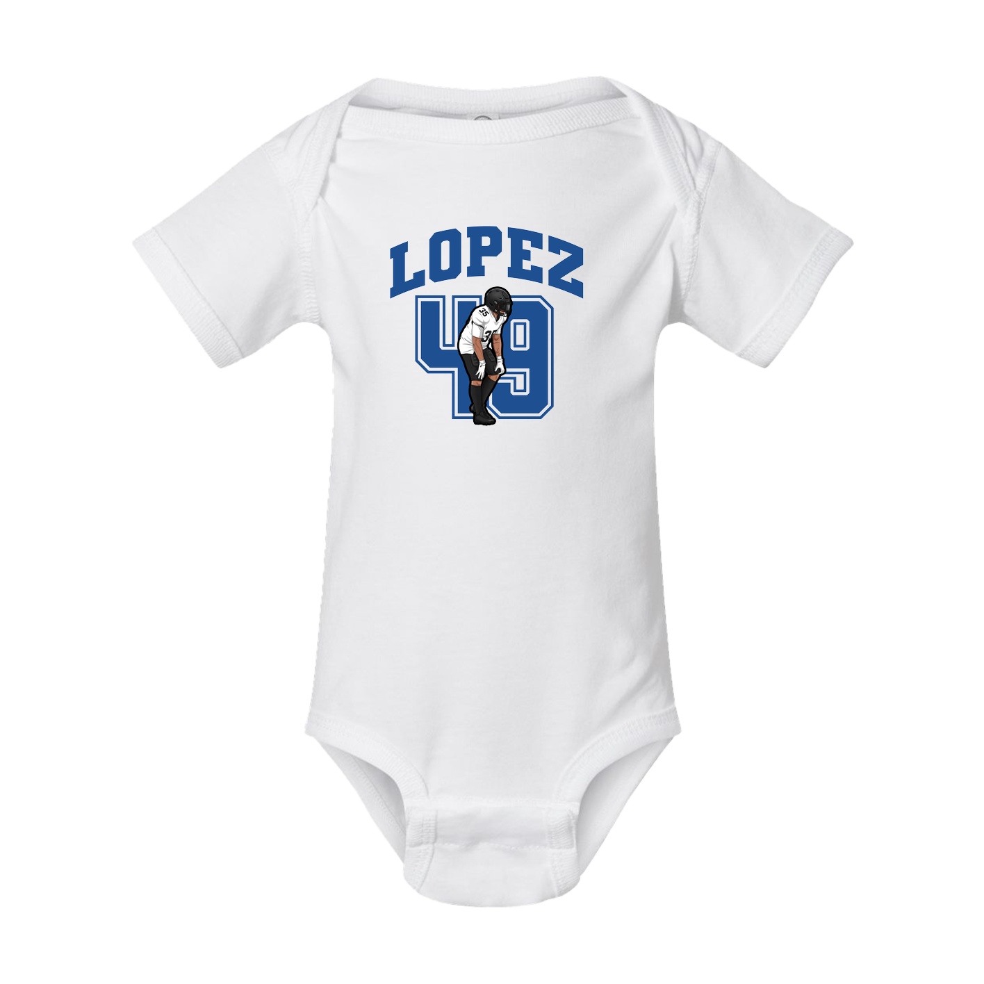 Baby Onesie — Number in White