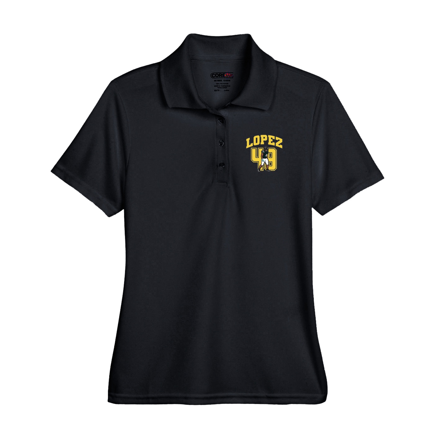 Performance Polo — Number in Black