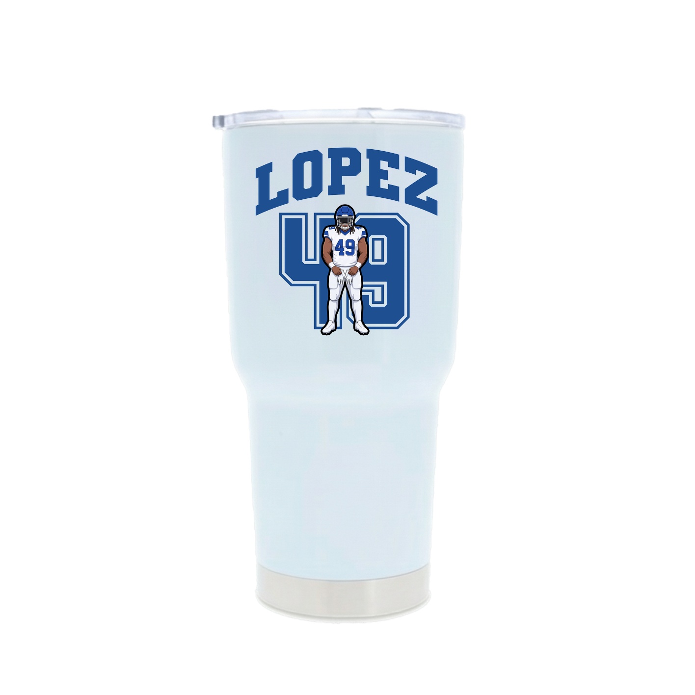 30oz Stainless Steel Tumbler — Number in White