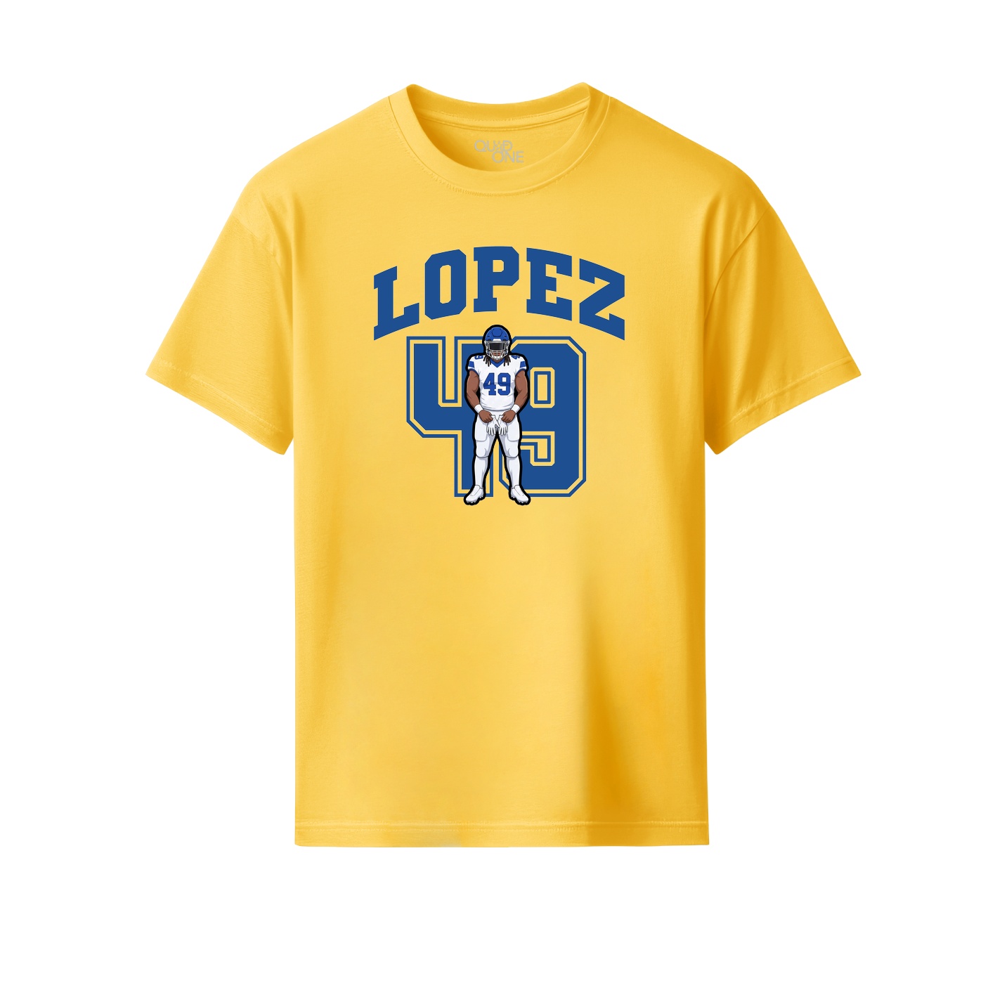 Youth Tee — Number in Yellow